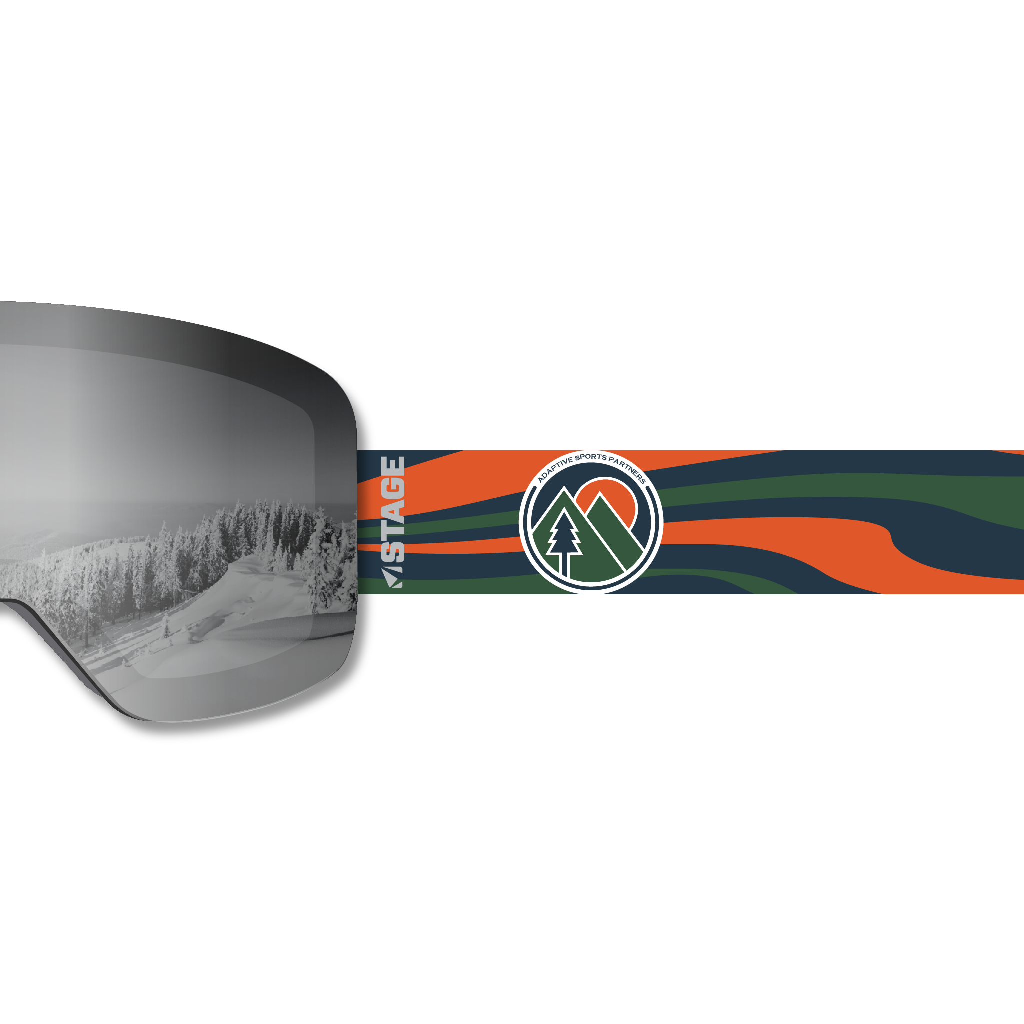 Adaptive Sports Partners Frameless Prop Ski Goggle - Mirror Chrome Smoke Lens