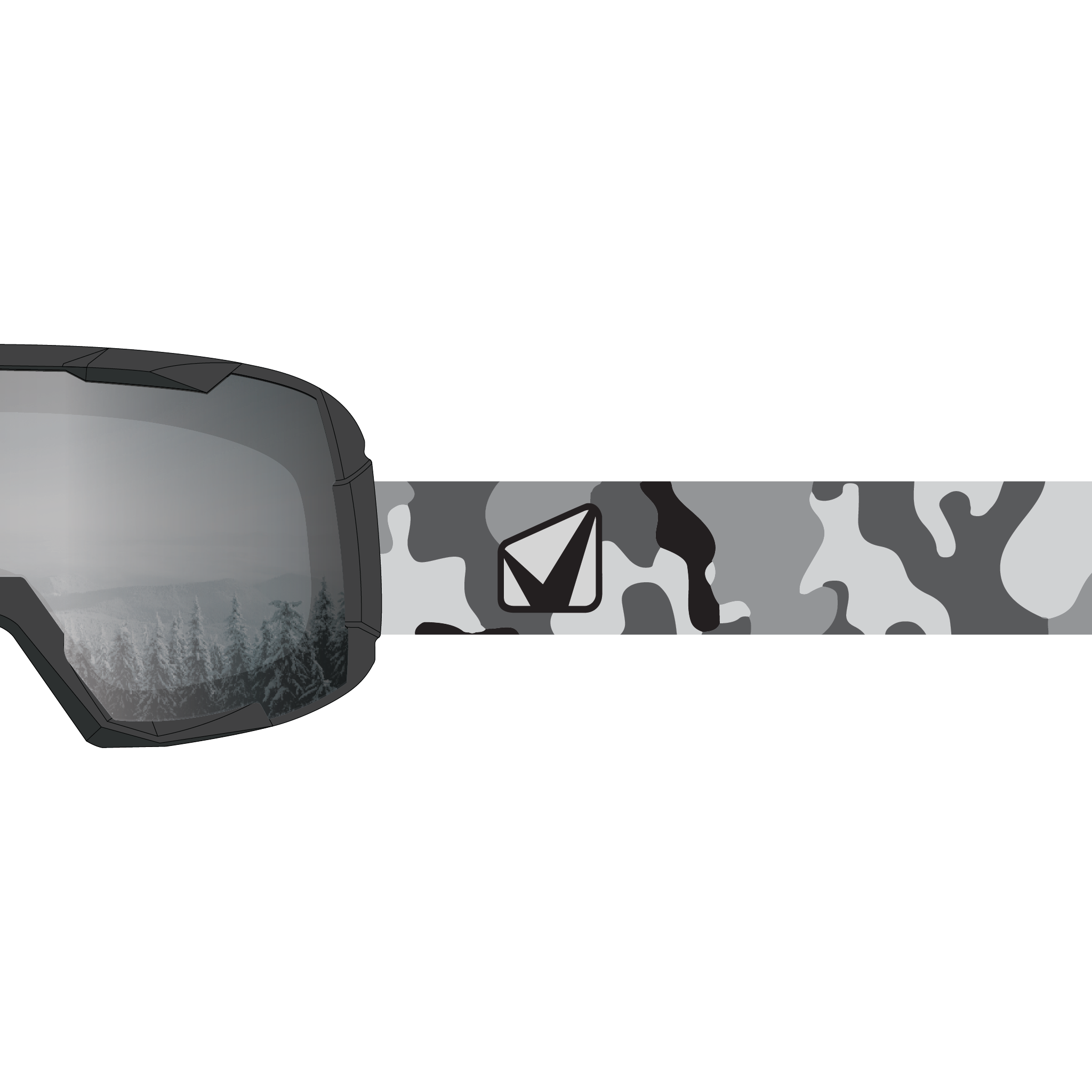 STAGE Big Punk Ski Goggle with Mirror Chrome Smoke lens and Camo strap