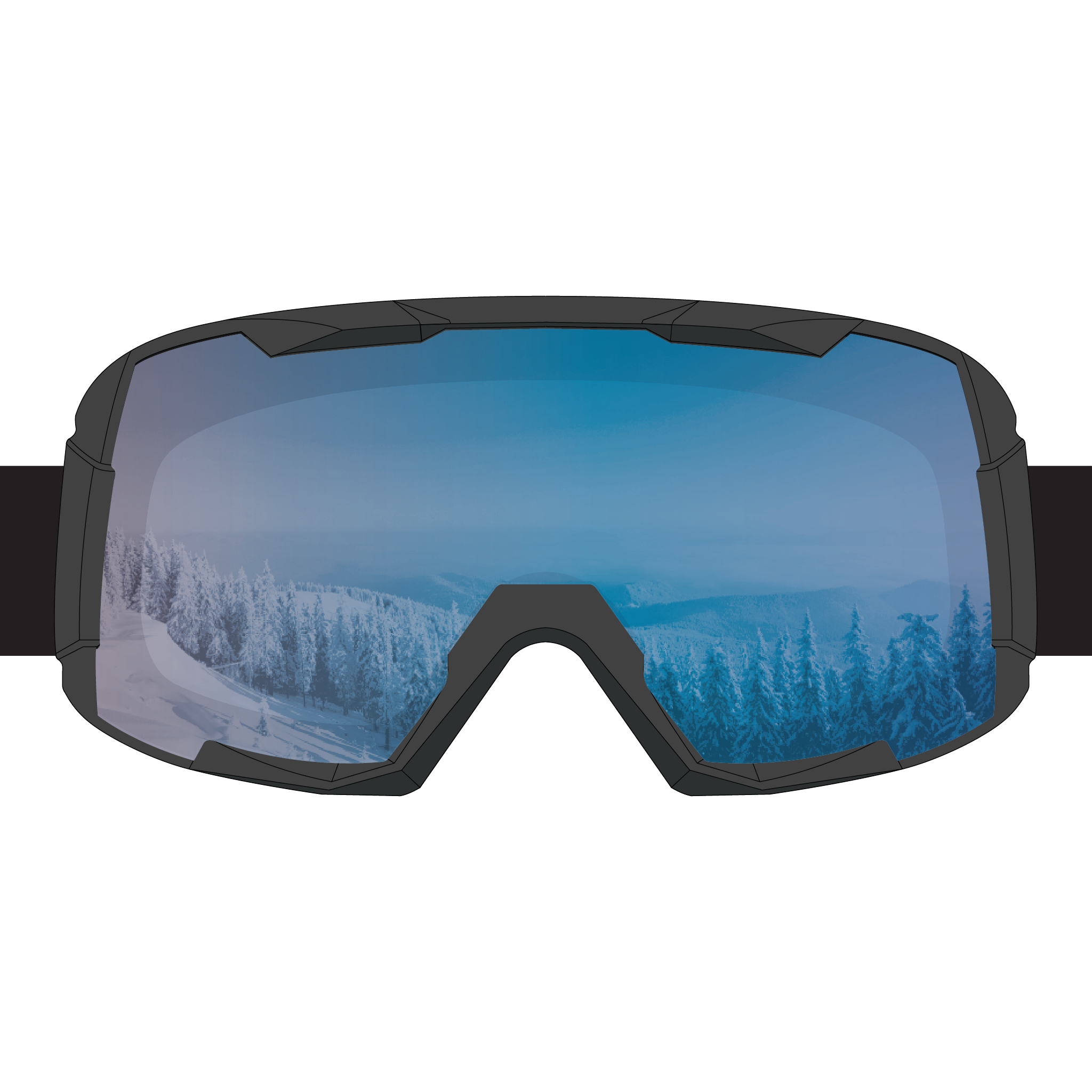 STAGE Big Punk Ski Goggle with Blue Revo Lens