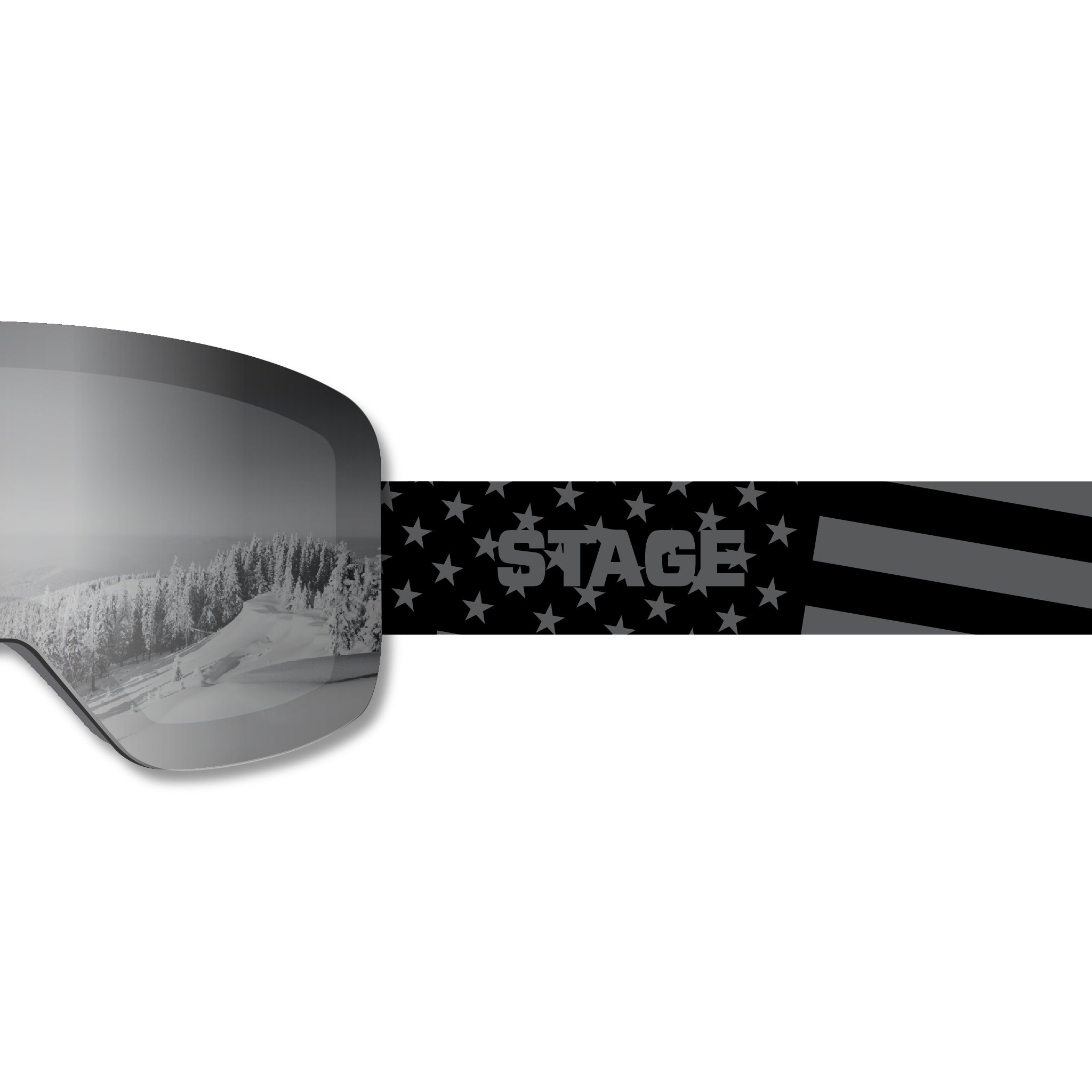 Frameless Prop Ski Goggle - Mirror Chrome Smoke Lens