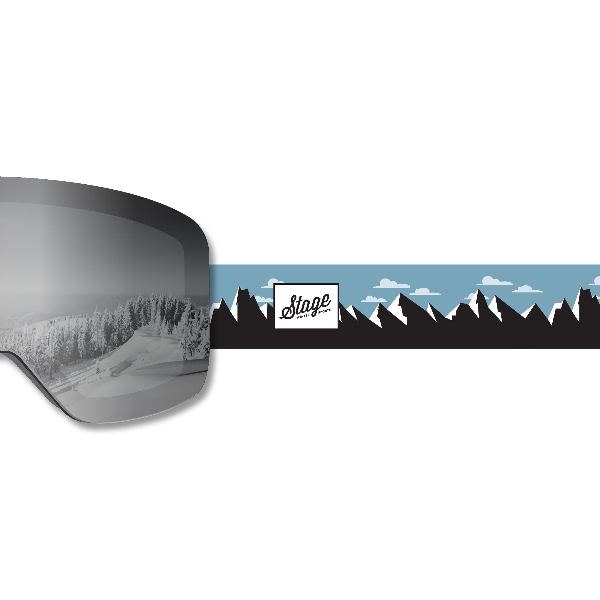 Frameless Prop Ski Goggle - Mirror Chrome Smoke Lens