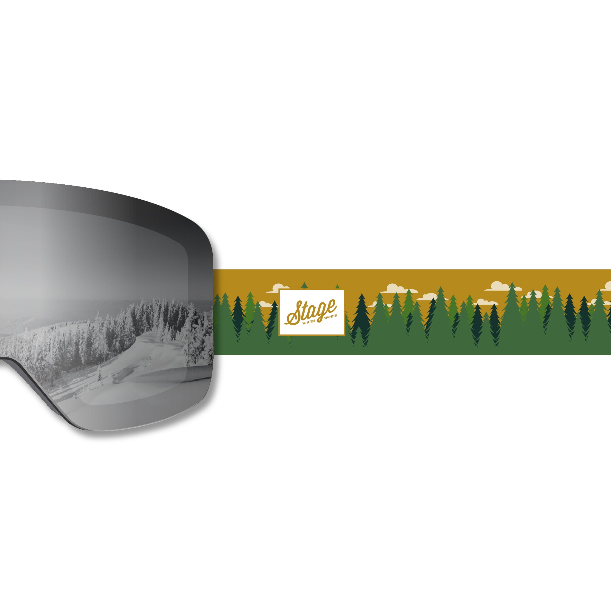 Frameless Prop Ski Goggle - Mirror Chrome Smoke Lens