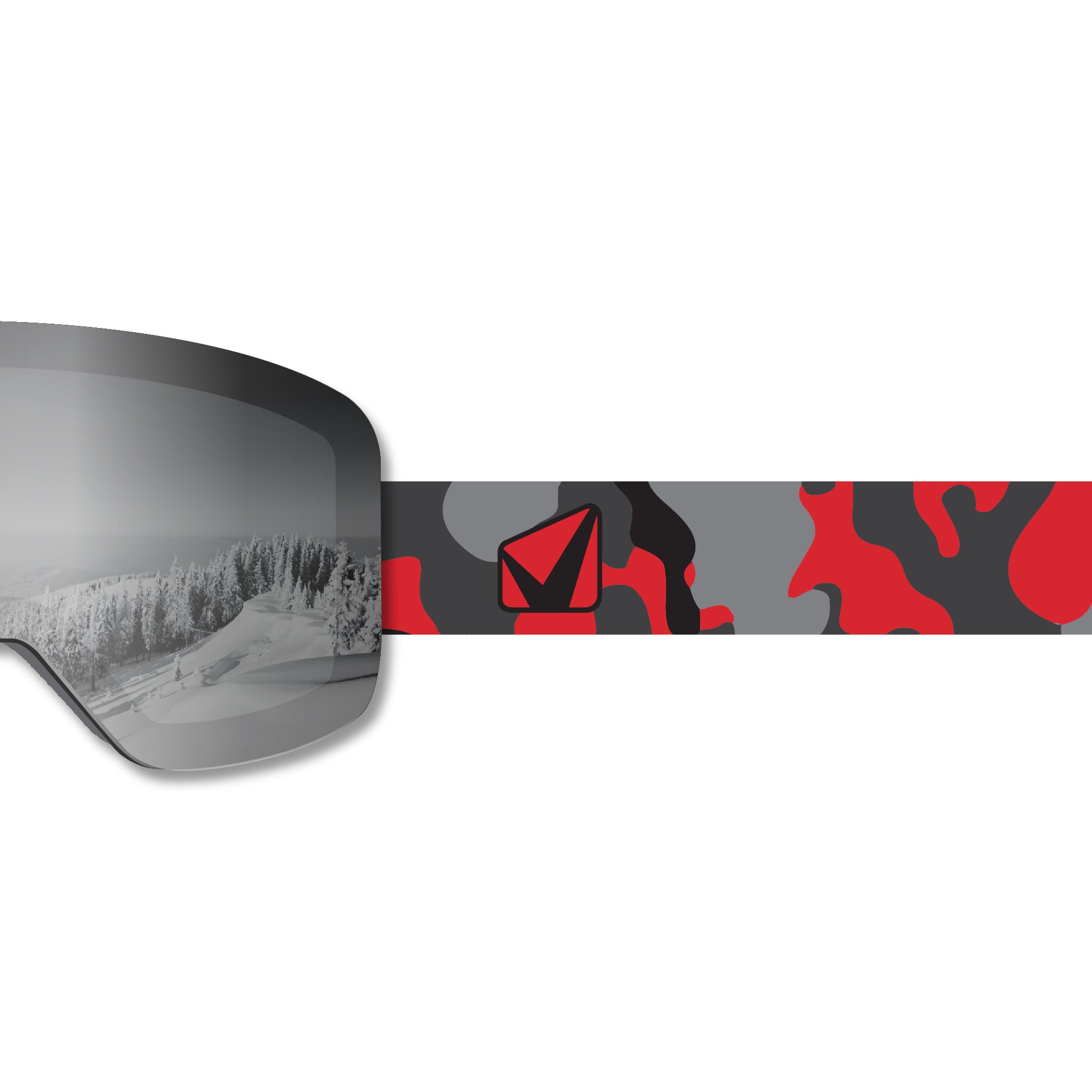 Frameless Prop Ski Goggle - Mirror Chrome Smoke Lens