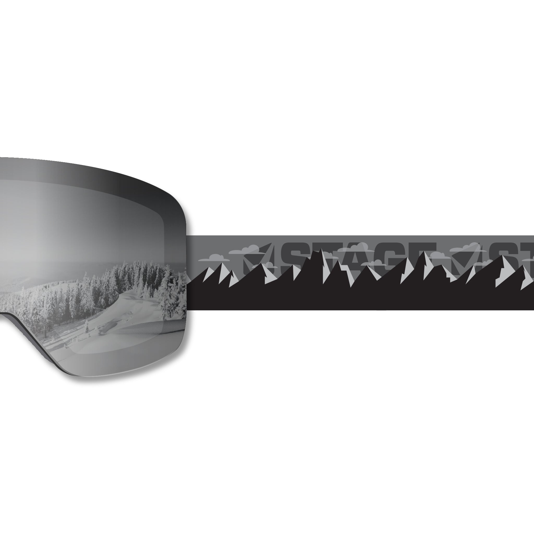 Frameless Prop Ski Goggle - Mirror Chrome Smoke Lens