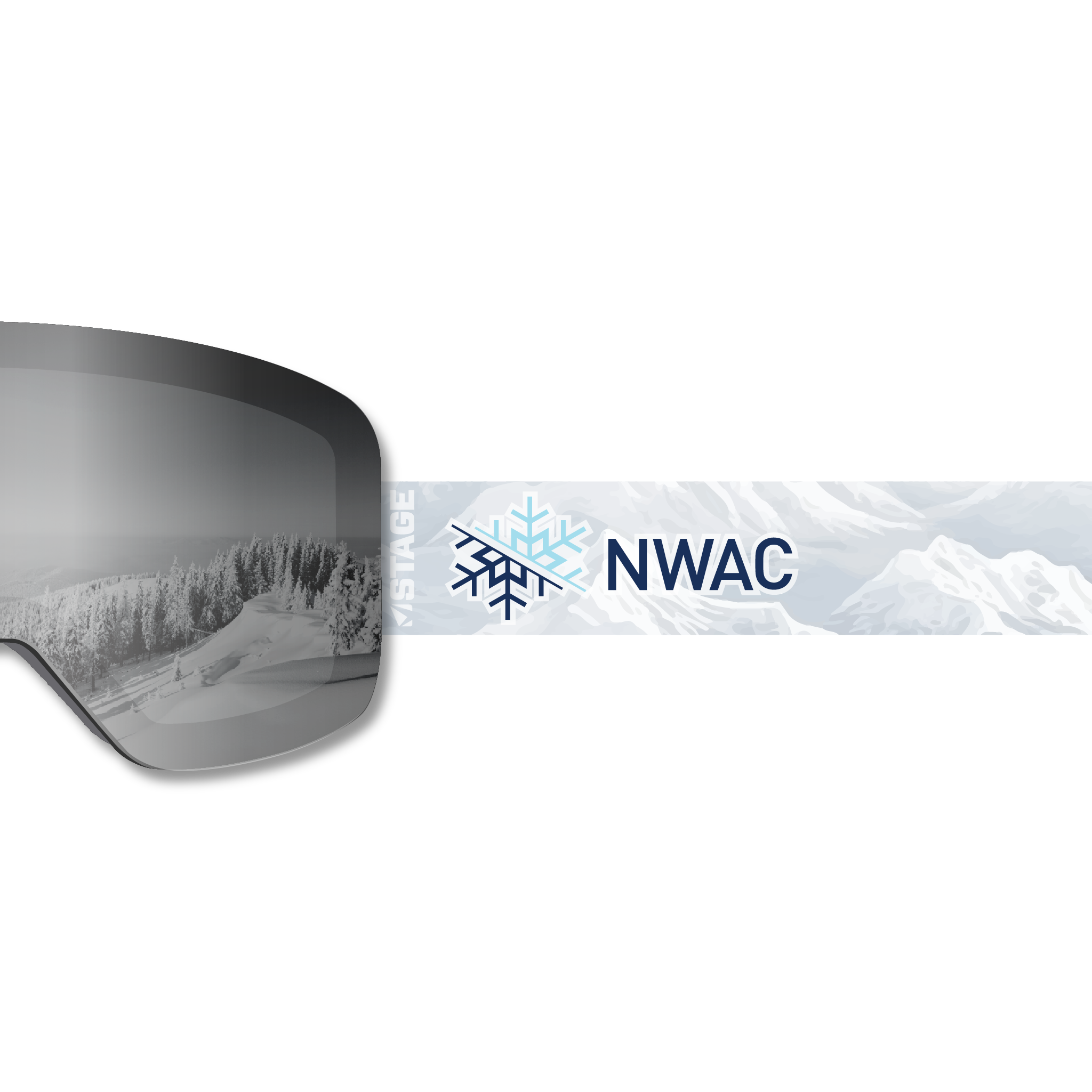 NWAC Frameless Prop Ski Goggle - Mirror Chrome Smoke Lens