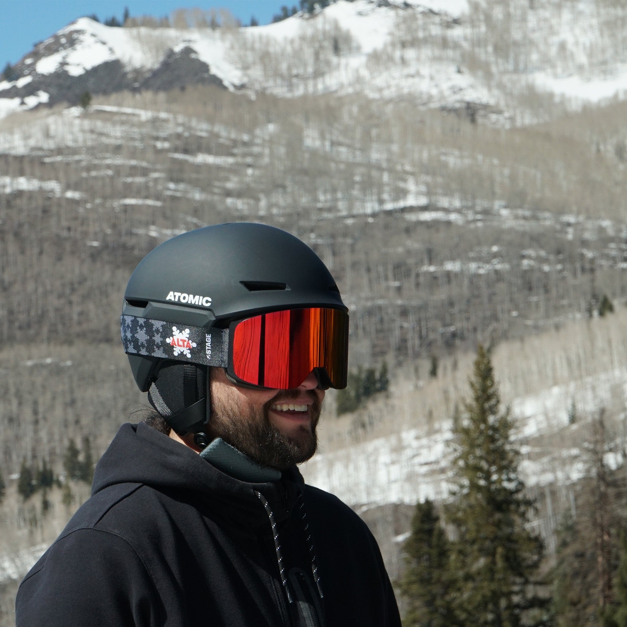 STAGE Custom Ski Goggles - ALTA Propnetic Ski Goggle w/ Red Revo Lens - Custom Snow Goggles for ski resorts