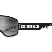SOS Outreach Prop Ski Goggle - Black Frame w/ Mirror Chrome Lens - Adult Universal