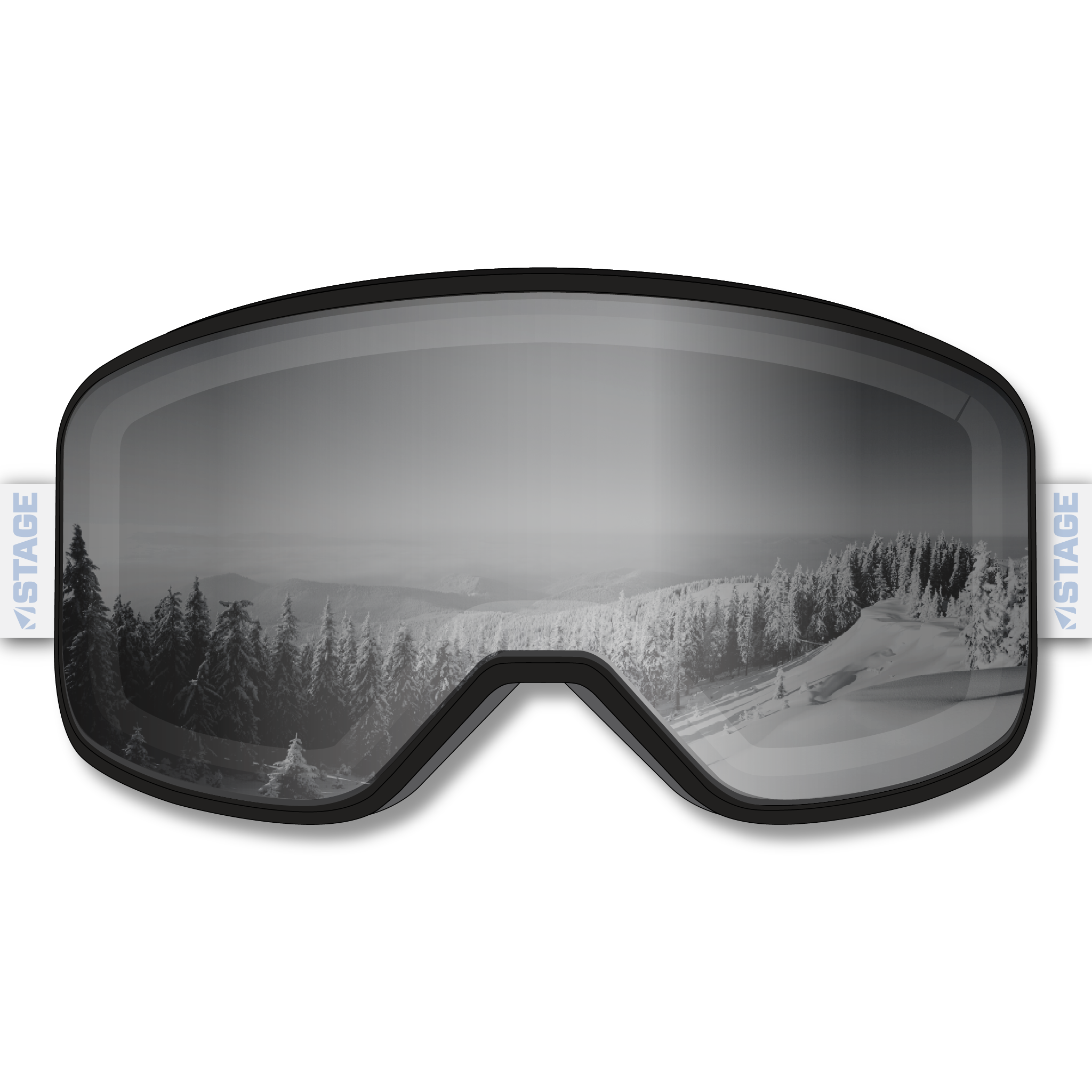Wasatch Mountain Institute Prop Ski Goggle - Black Frame w/ Mirror Chrome Lens - Adult Universal