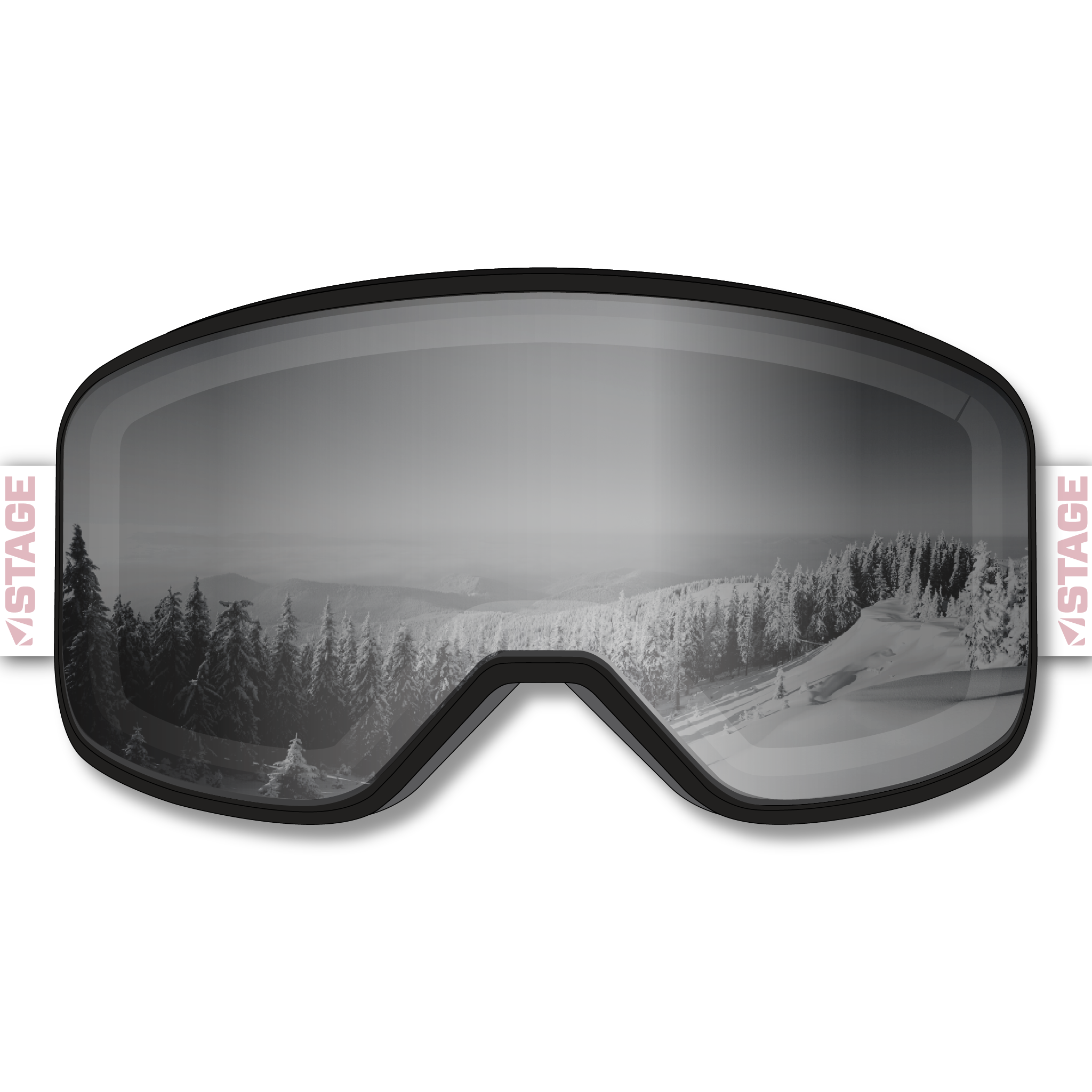 Whaleback Mountain Prop Ski Goggle - Black Frame w/ Mirror Chrome Lens - Adult Universal