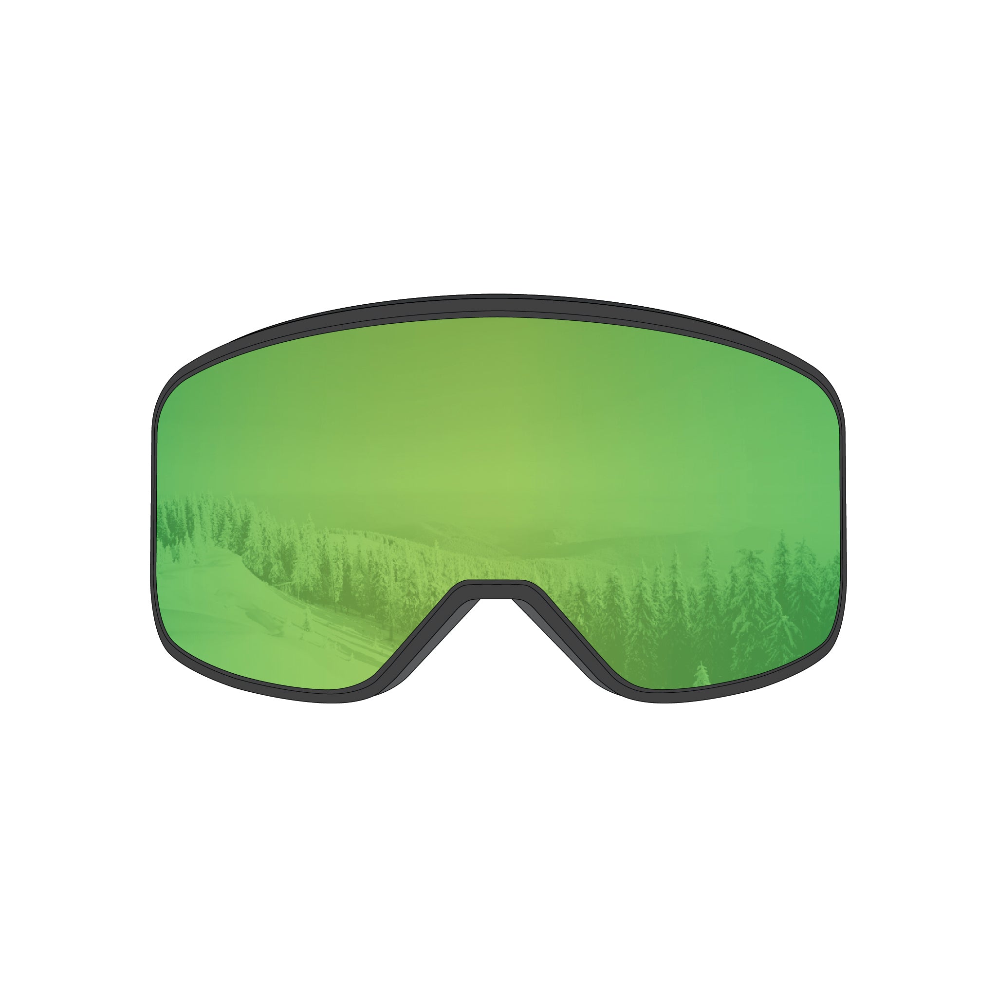 STAGE Prop Ski Goggle - Green Revo Lens & Black Frame