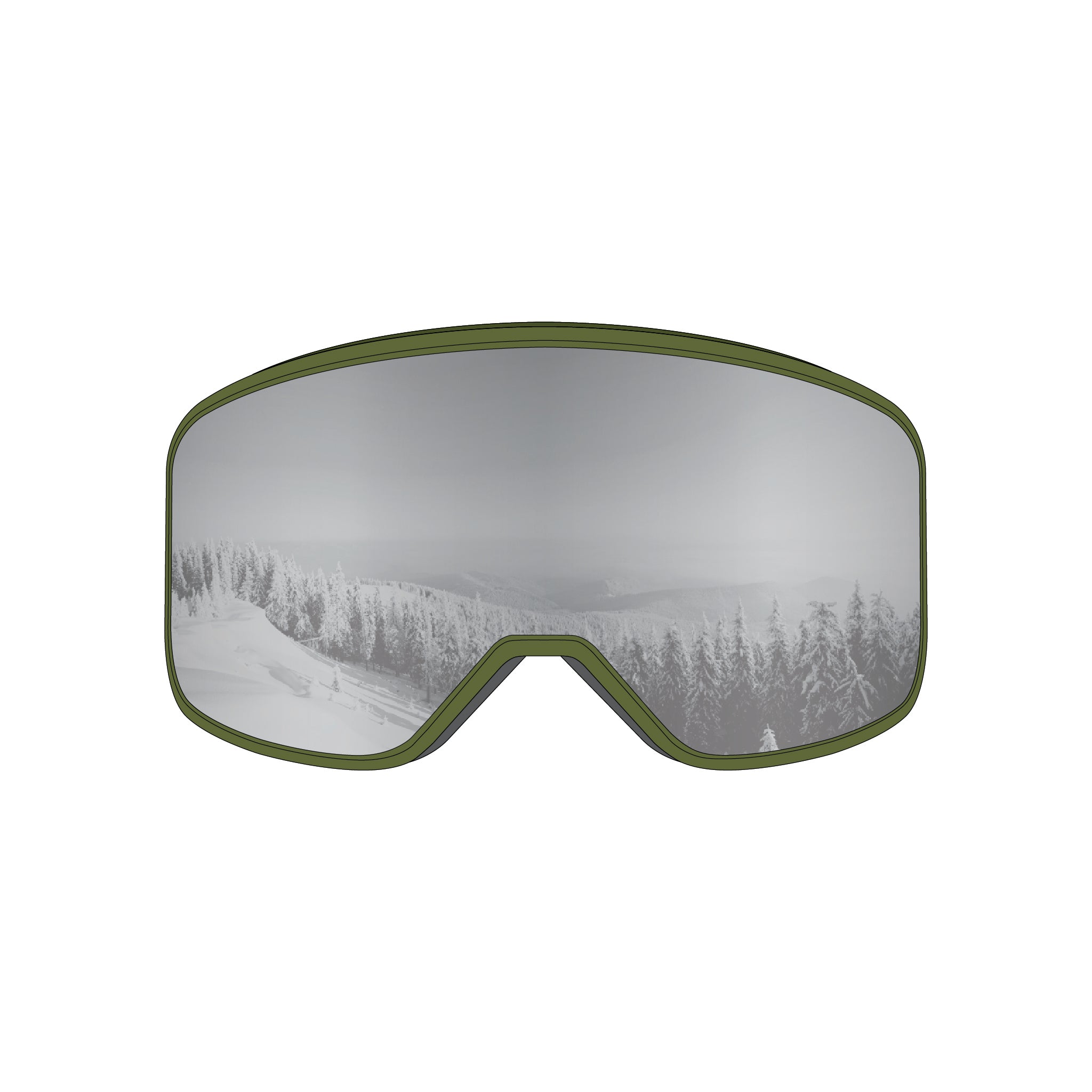 STAGE Prop Ski Goggle - Mirror Chrome Smoke Revo Lens & Green Frame