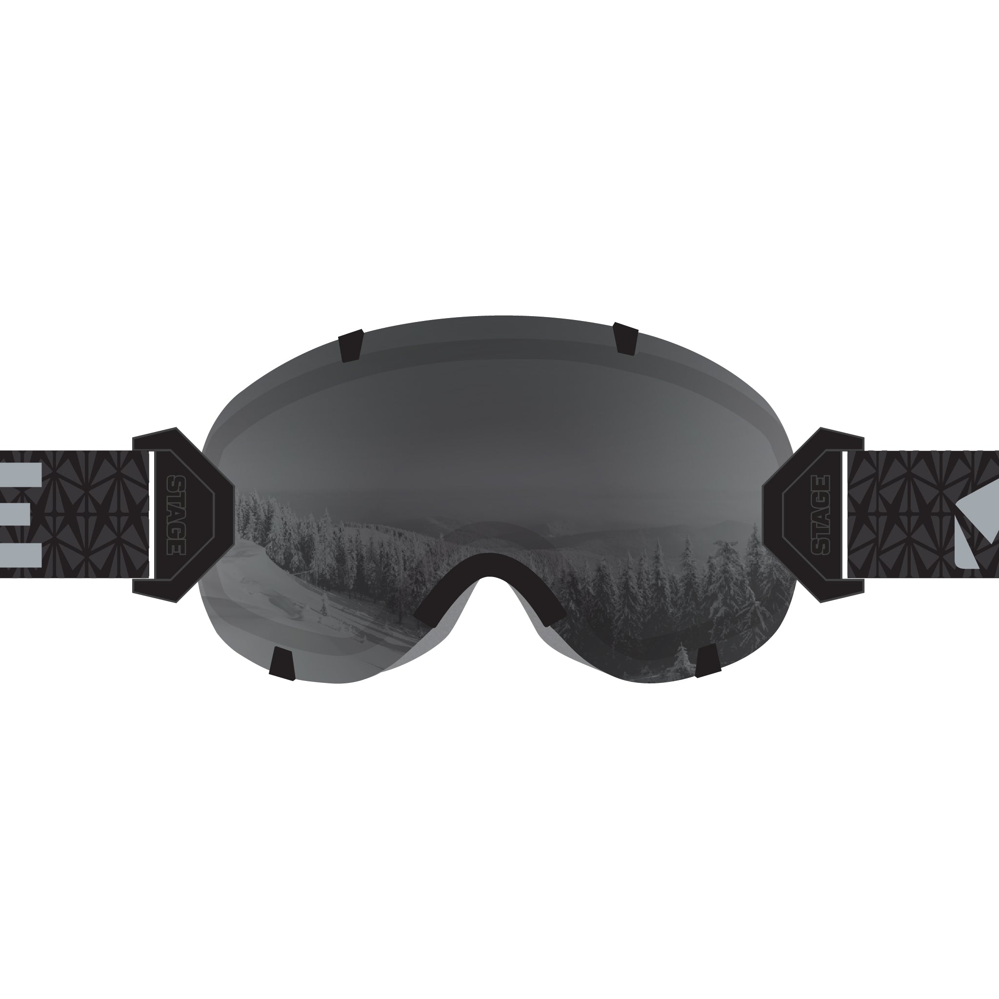 STAGE Stunt - Black Ski - Lens Strap Goggle Interchangeable and