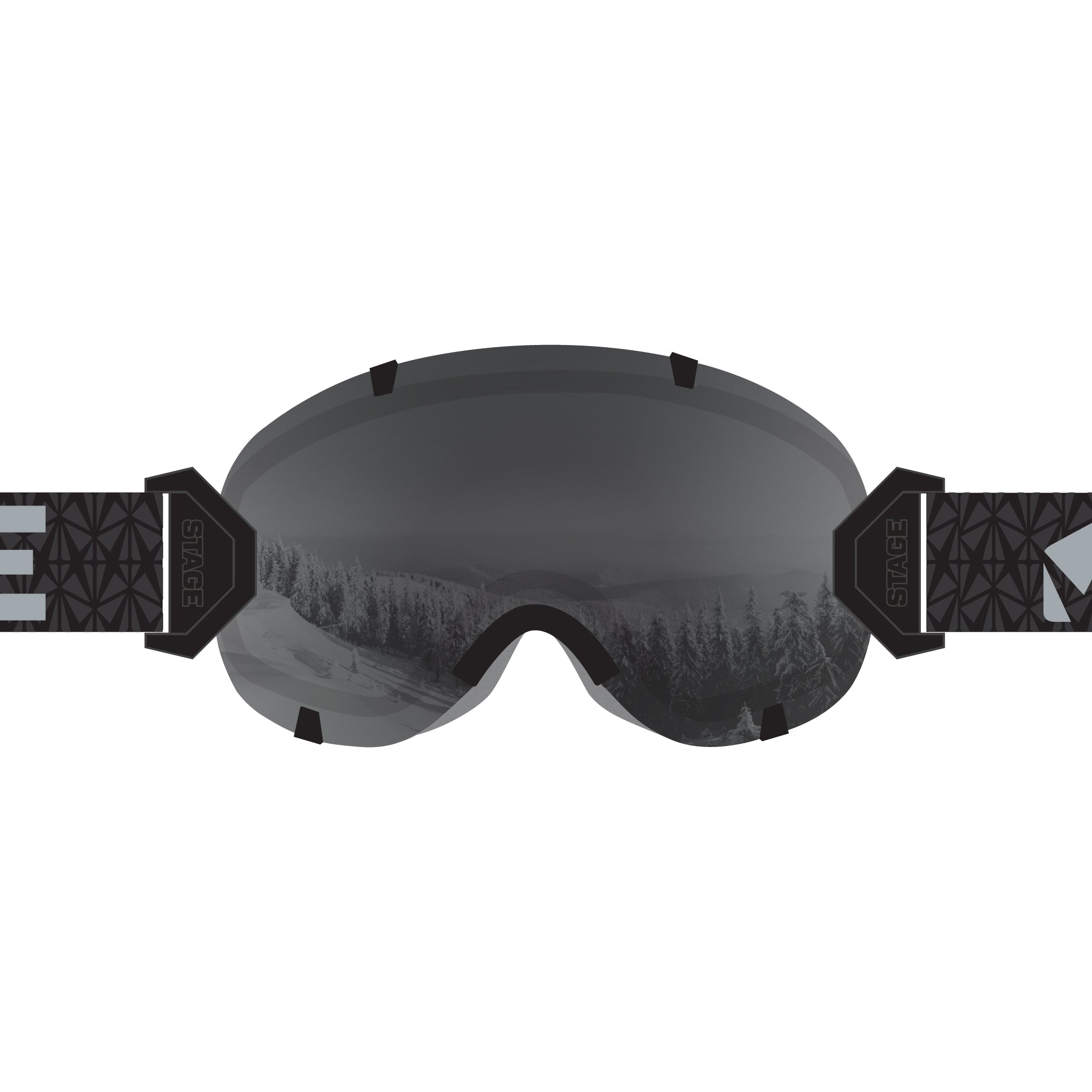 STAGE Stunt Ski Goggle - Black - Interchangeable Lens and Strap