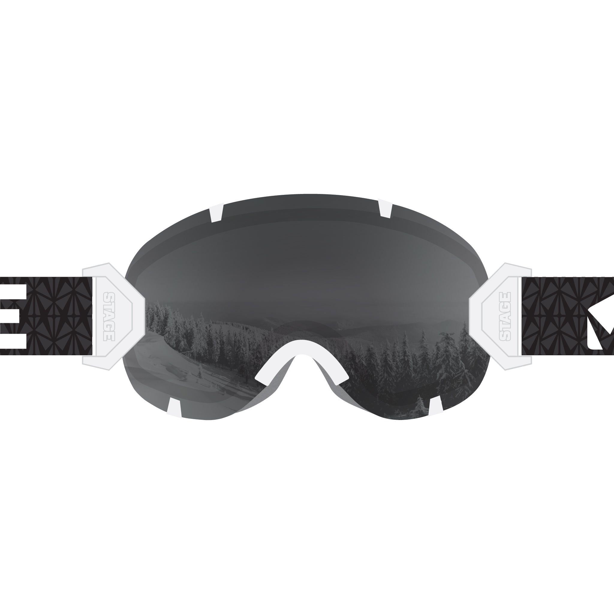 ski goggles with interchangeable lenses STAGE Stunt Ski Goggle - Black