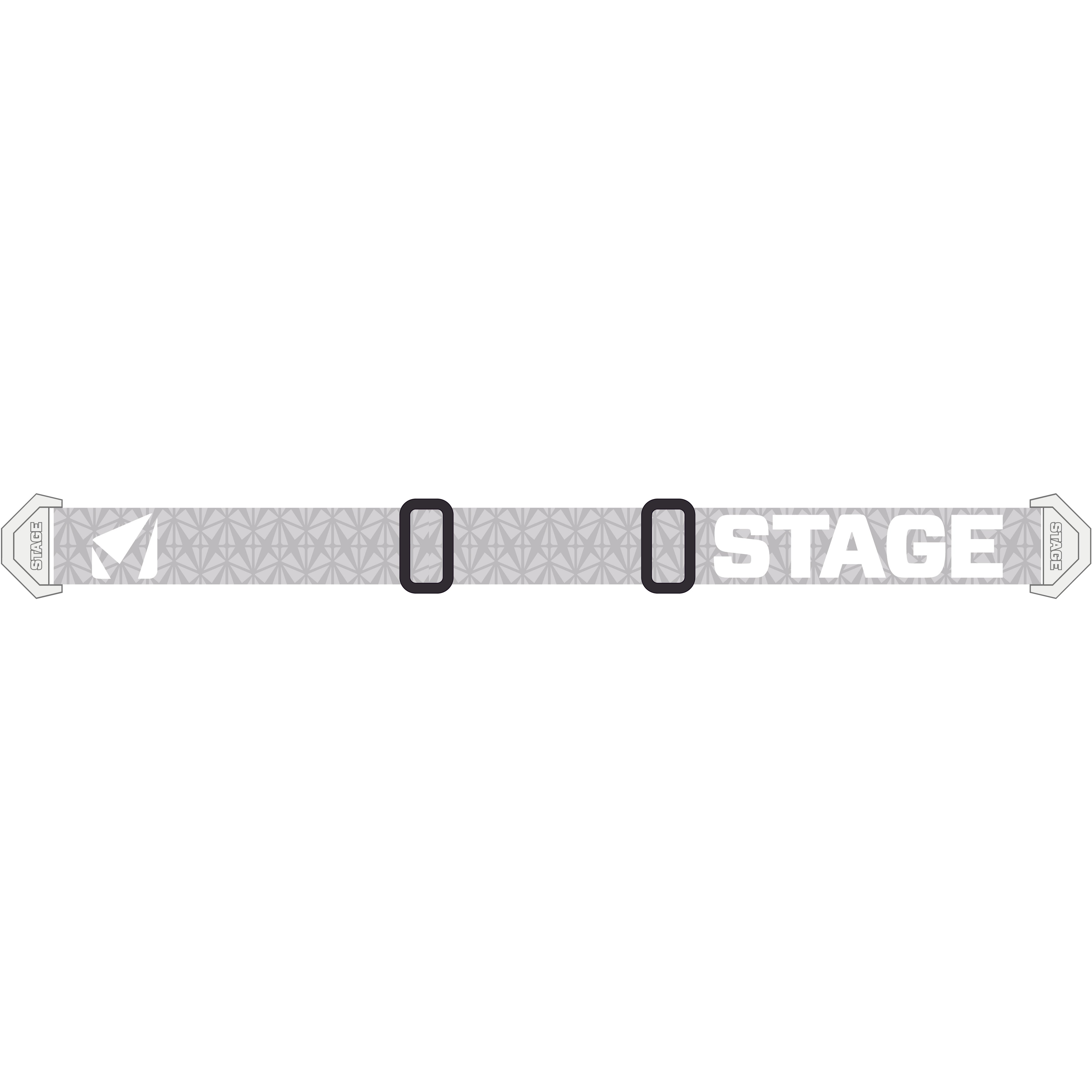 STAGE White & Grey Repeat Strap - Stunt Goggle Strap