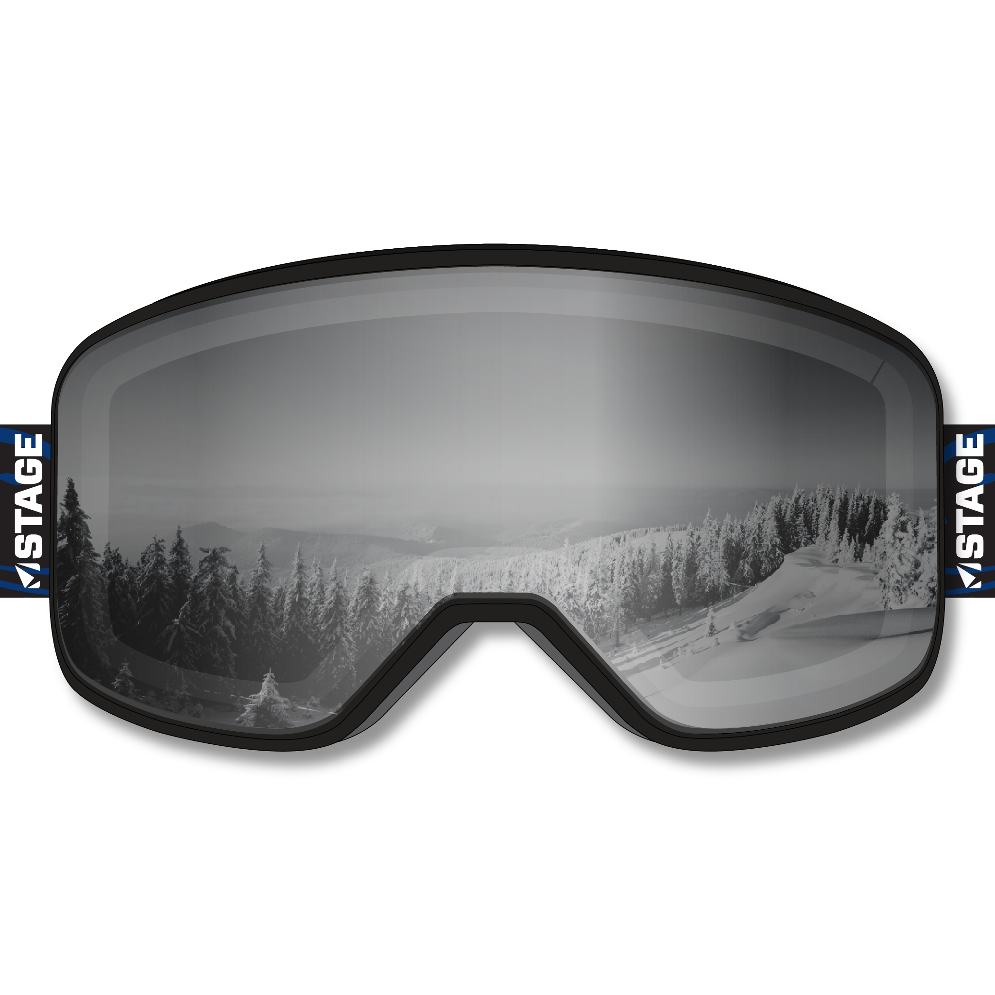 Achieve Tahoe Prop Ski Goggle - Black Frame w/ Mirror Chrome Lens - Adult Universal