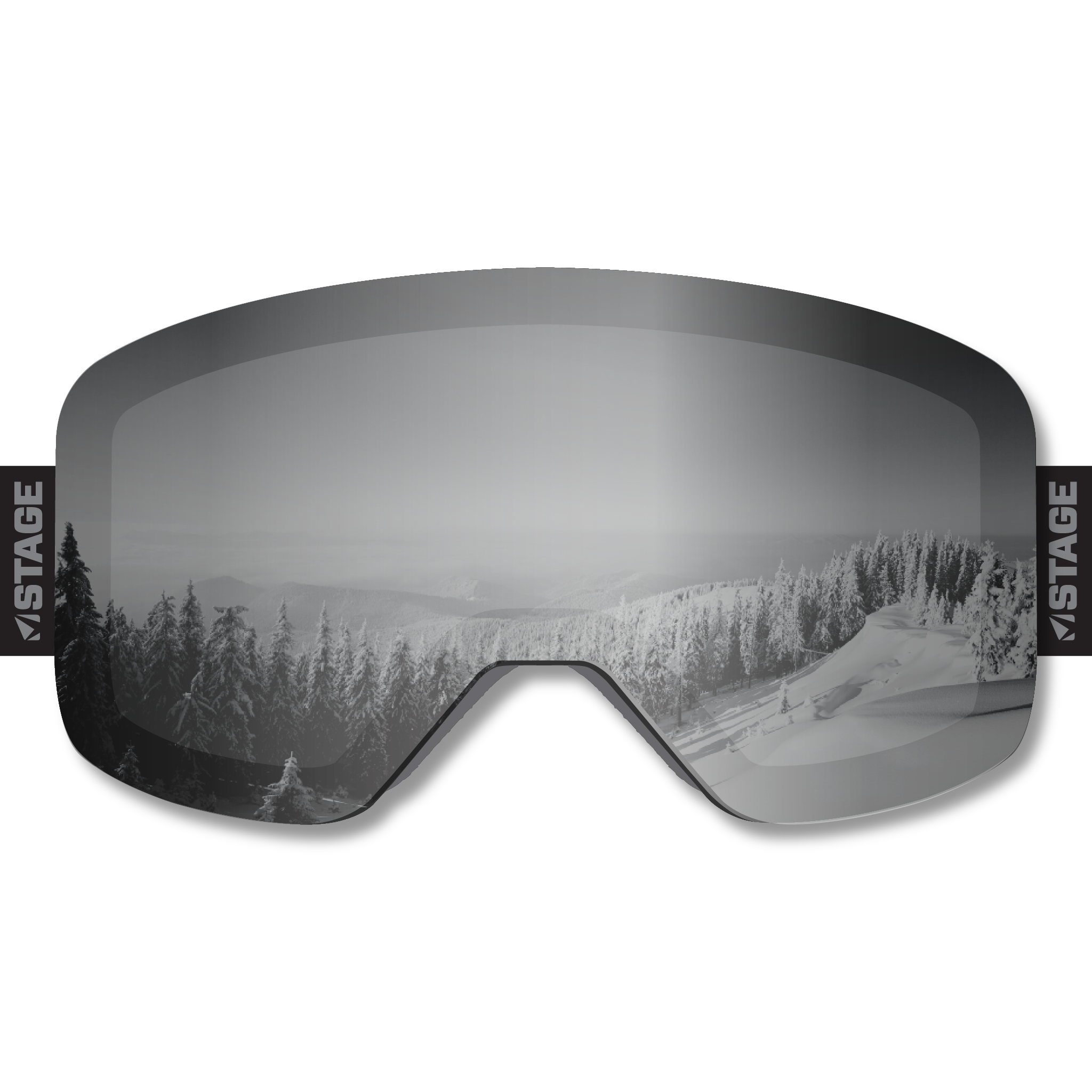 Arise & Ski Frameless Prop Ski Goggle - Mirror Chrome Smoke Lens