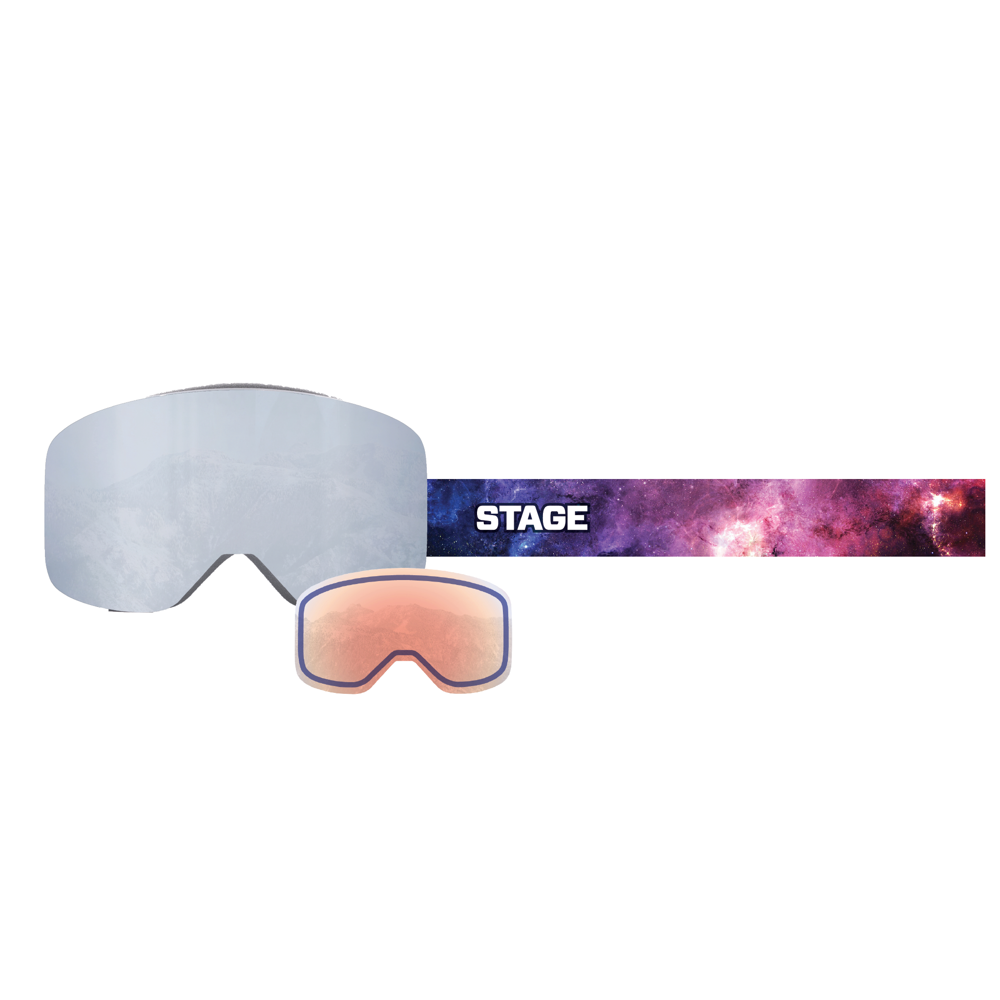  Mirror Chrome Lens + Bonus Detector Revo Lens - Custom Ski Goggles