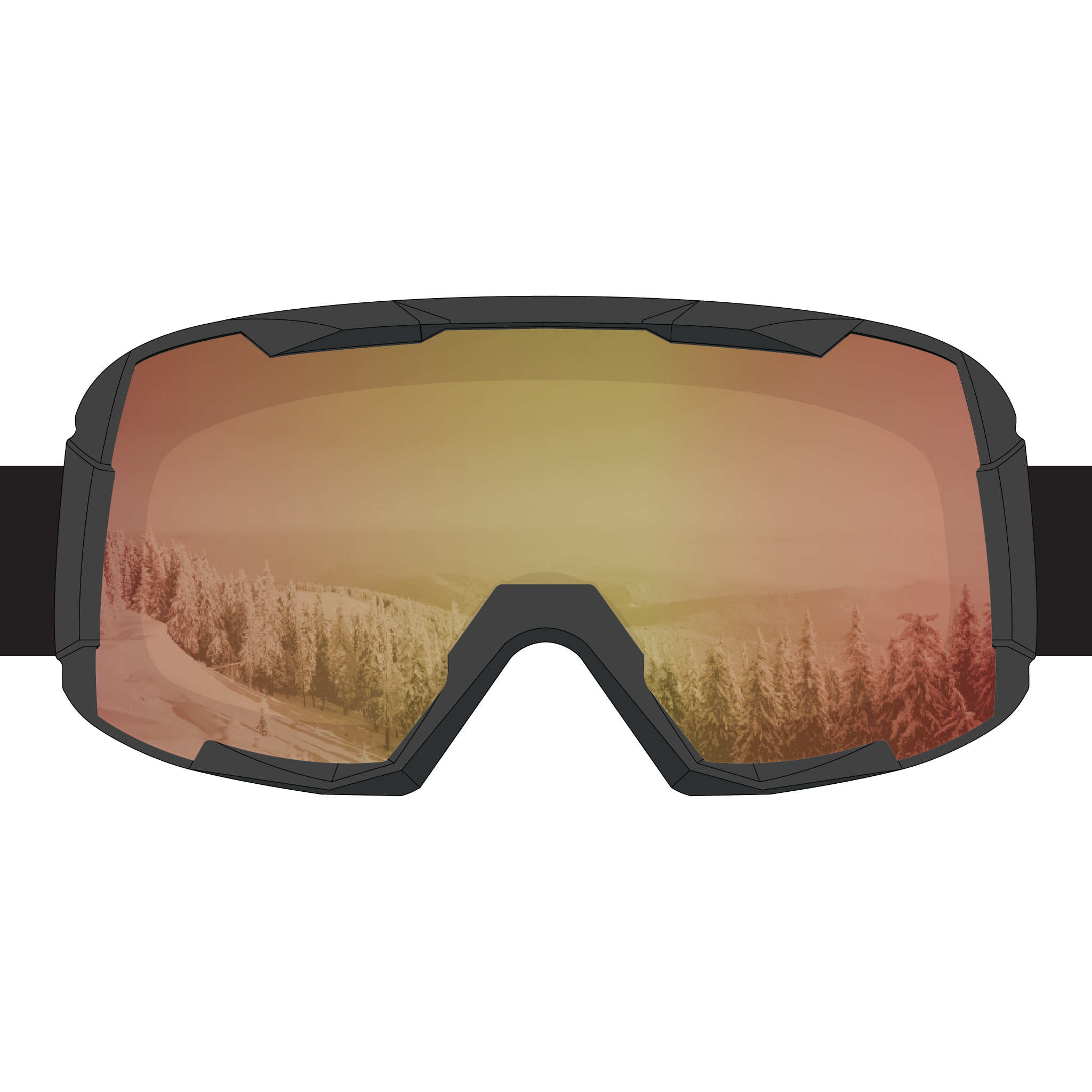 STAGE Big Punk Ski Goggle with Red Revo Lens