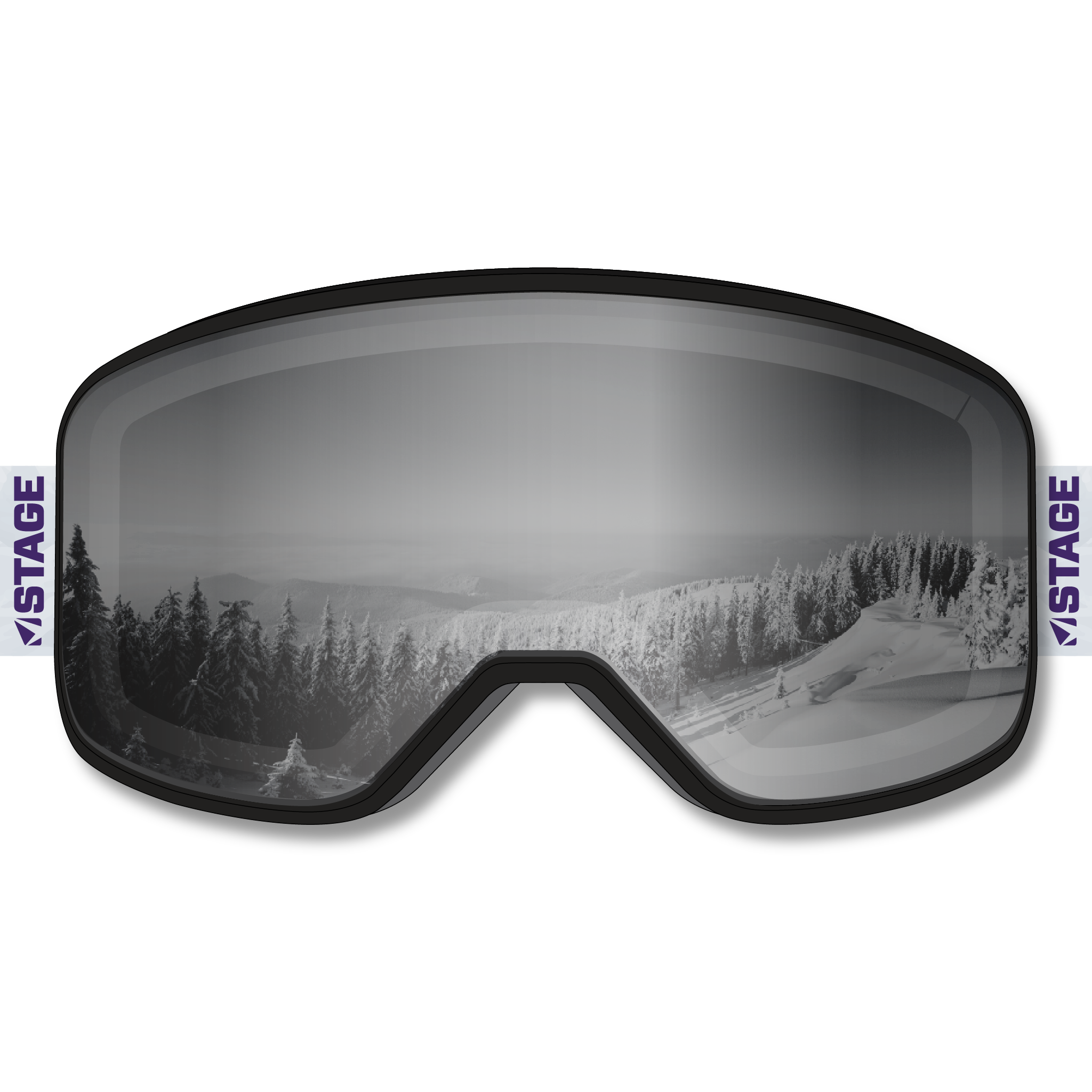 Boardslide Mission Prop Ski Goggle - Black Frame w/ Mirror Chrome Lens - Adult Universal