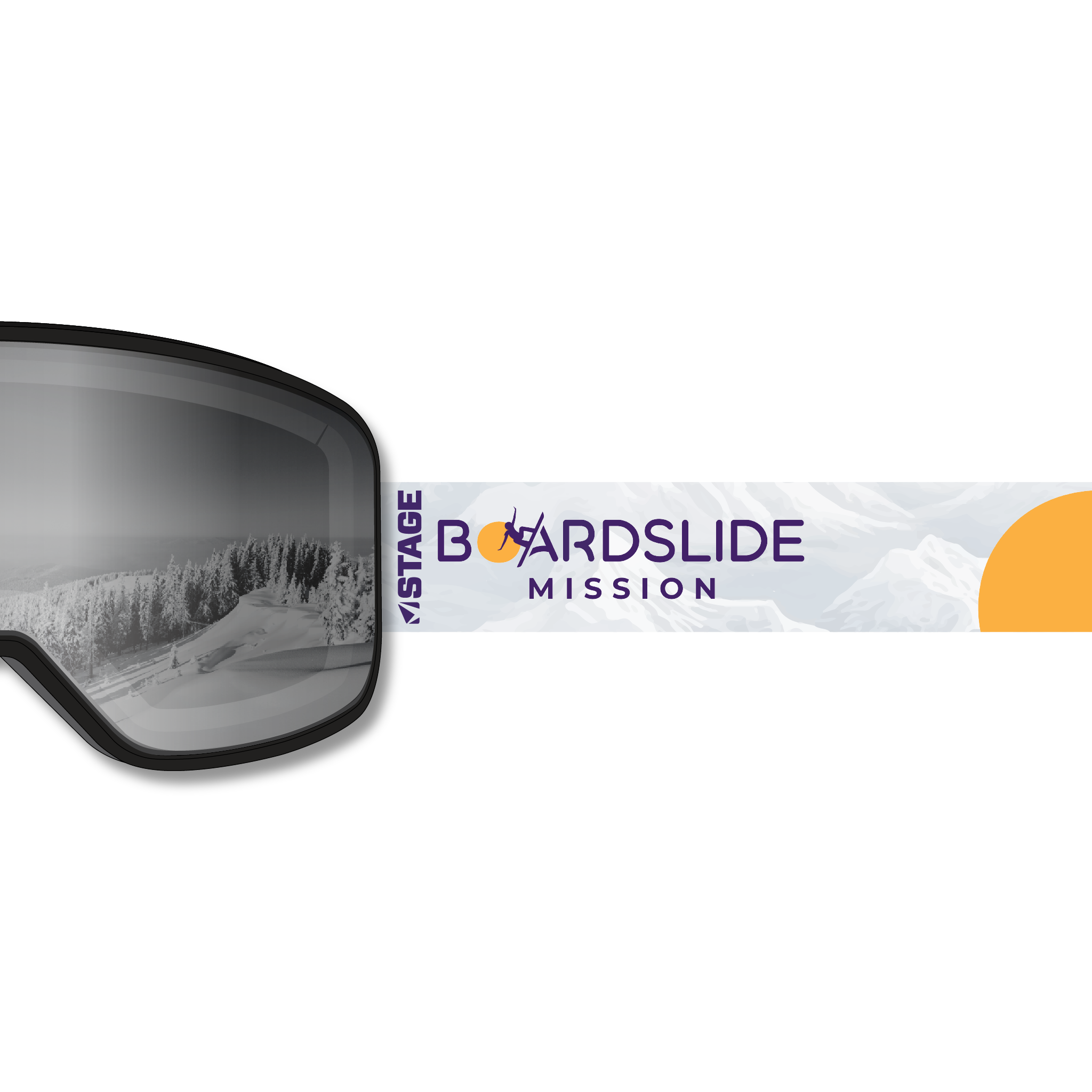 Boardslide Mission Prop Ski Goggle - Black Frame w/ Mirror Chrome Lens - Adult Universal