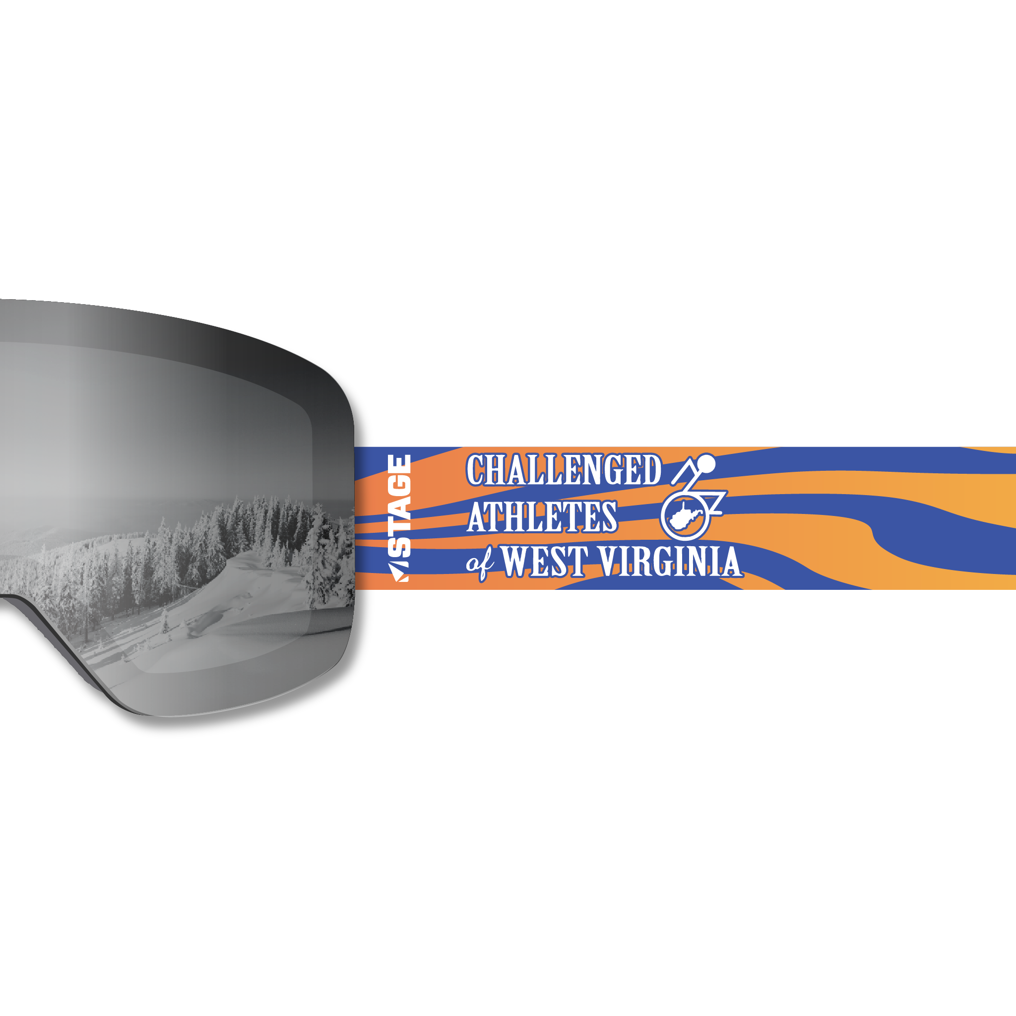 Challenged Athletes of West Virginia Frameless Prop Ski Goggle - Mirror Chrome Smoke Lens