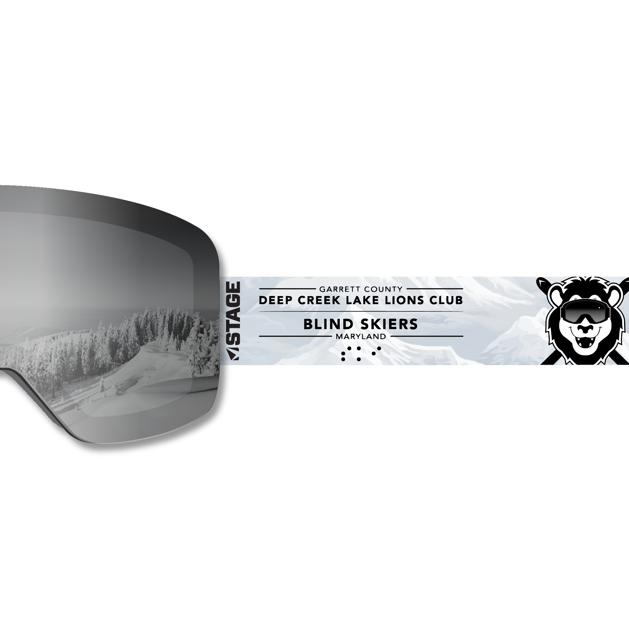 Deep Creek Lake Lions Frameless Prop Ski Goggle - Mirror Chrome Smoke Lens