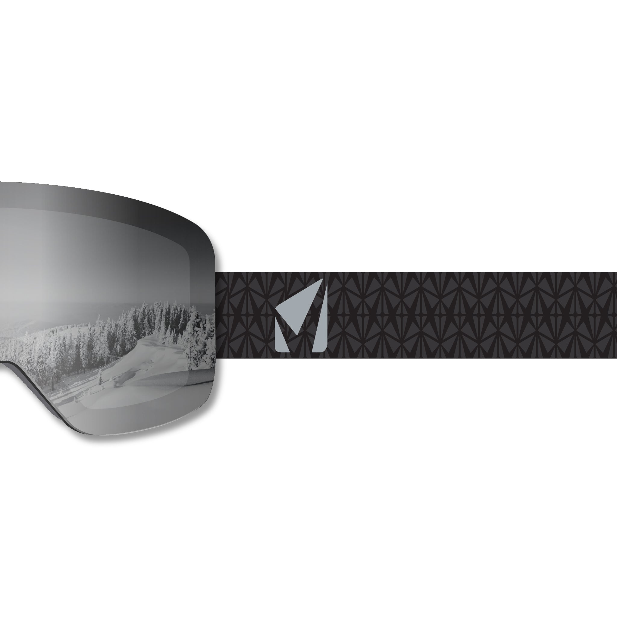 Frameless Prop Ski Goggle - Mirror Chrome Smoke Lens