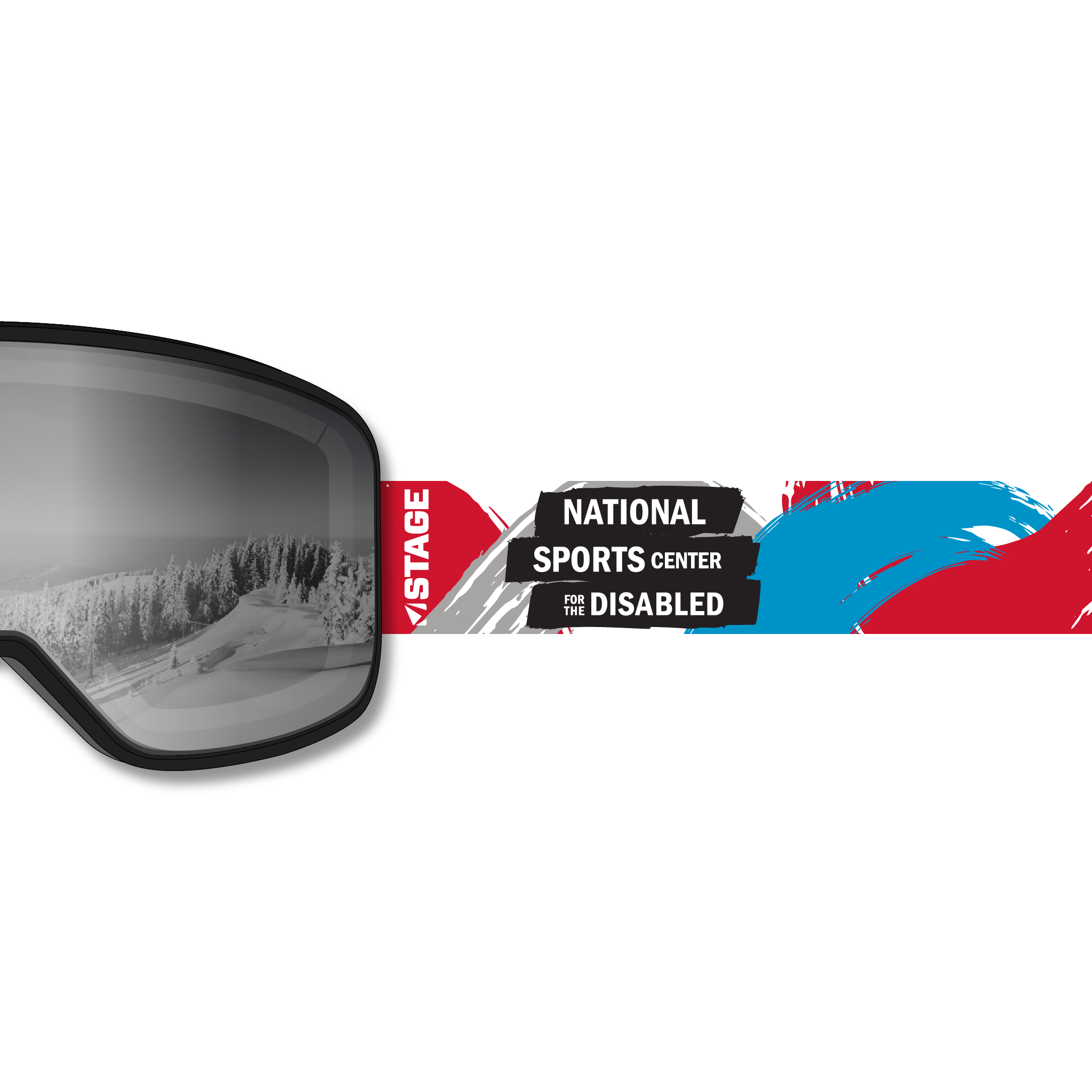 NSCD Prop Ski Goggle - Black Frame w/ Mirror Chrome Lens - Adult Universal