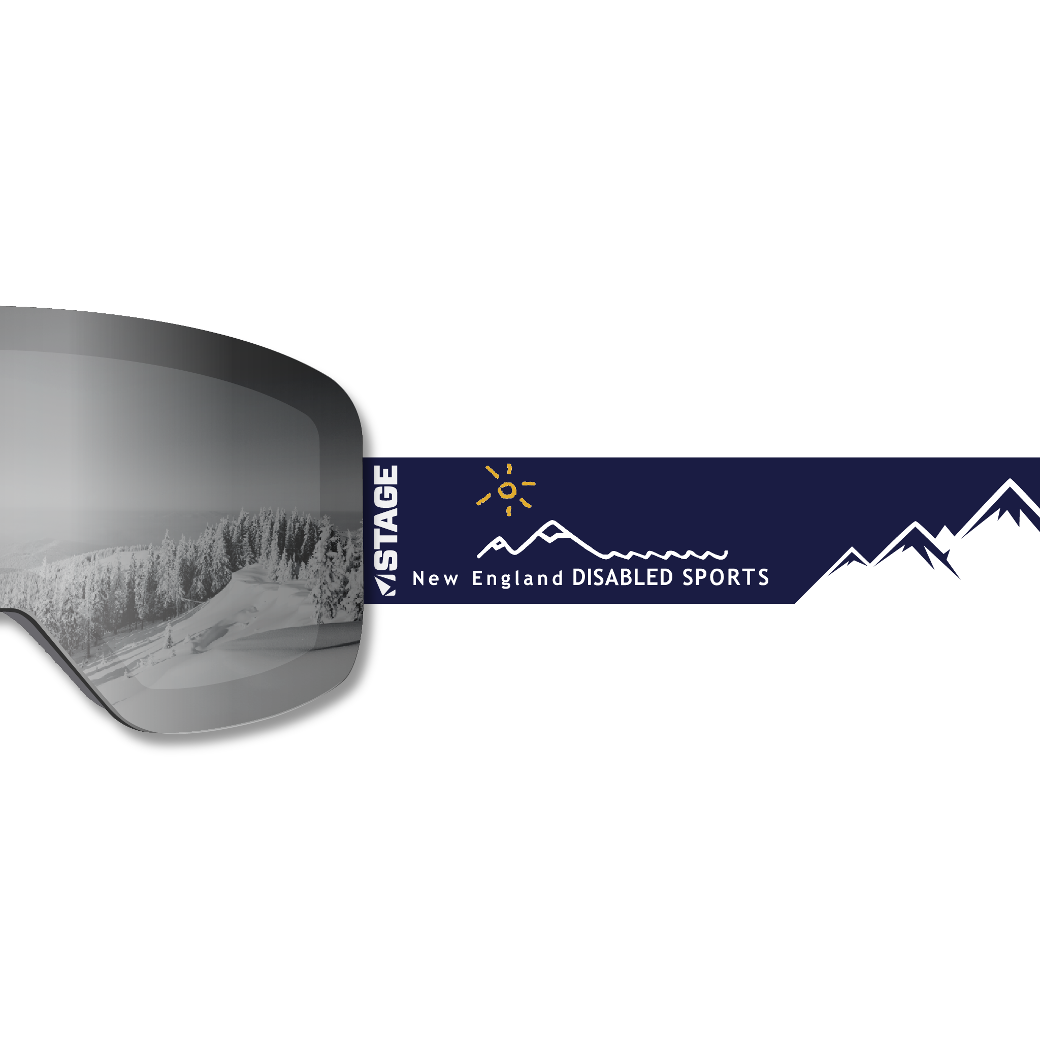 New England Disabled Sports Frameless Prop Ski Goggle - Mirror Chrome Smoke Lens