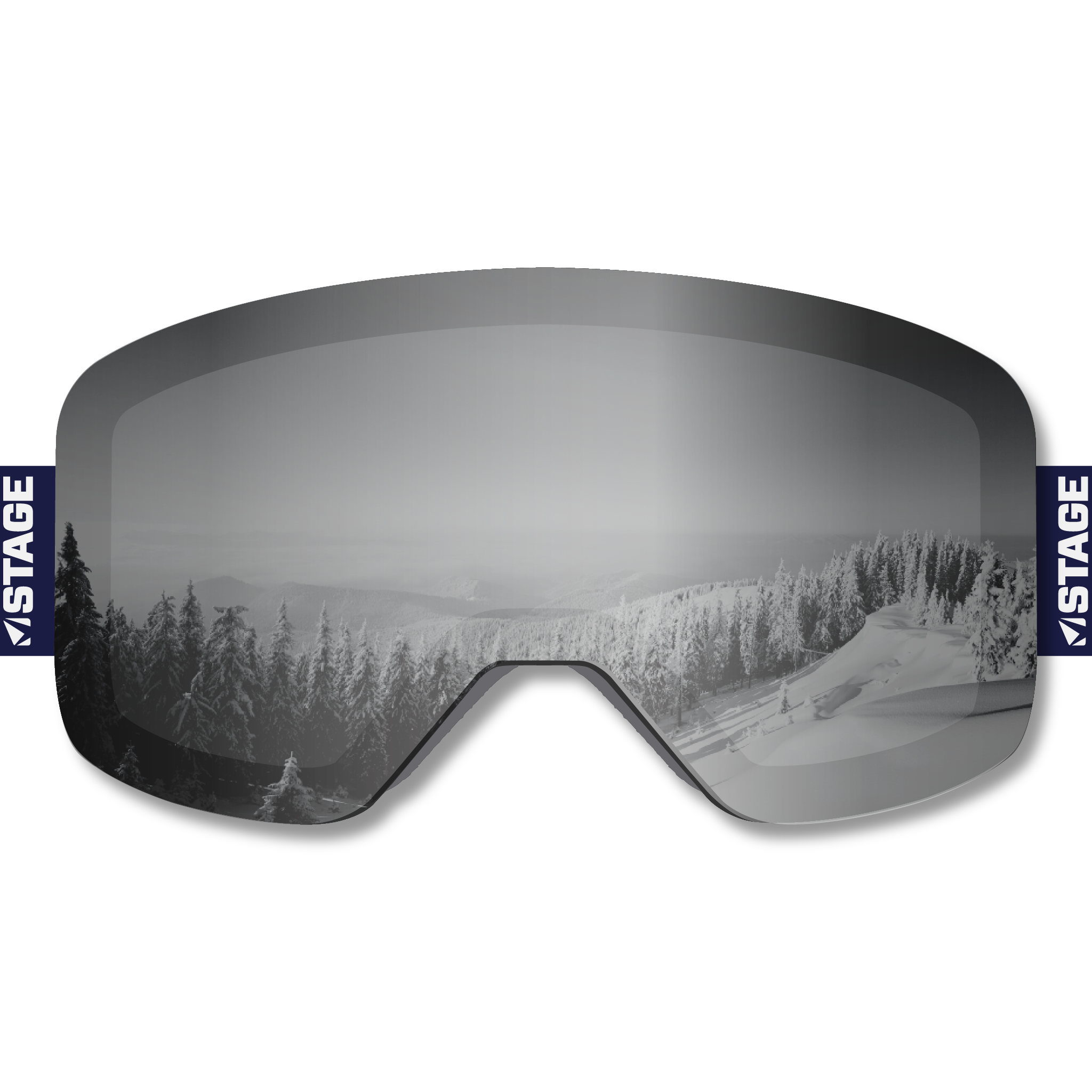 New England Disabled Sports Frameless Prop Ski Goggle - Mirror Chrome Smoke Lens