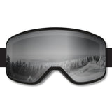 Prop Ski Goggle - Black Frame - Mirror Chrome Smoke Lens - Adult Universal