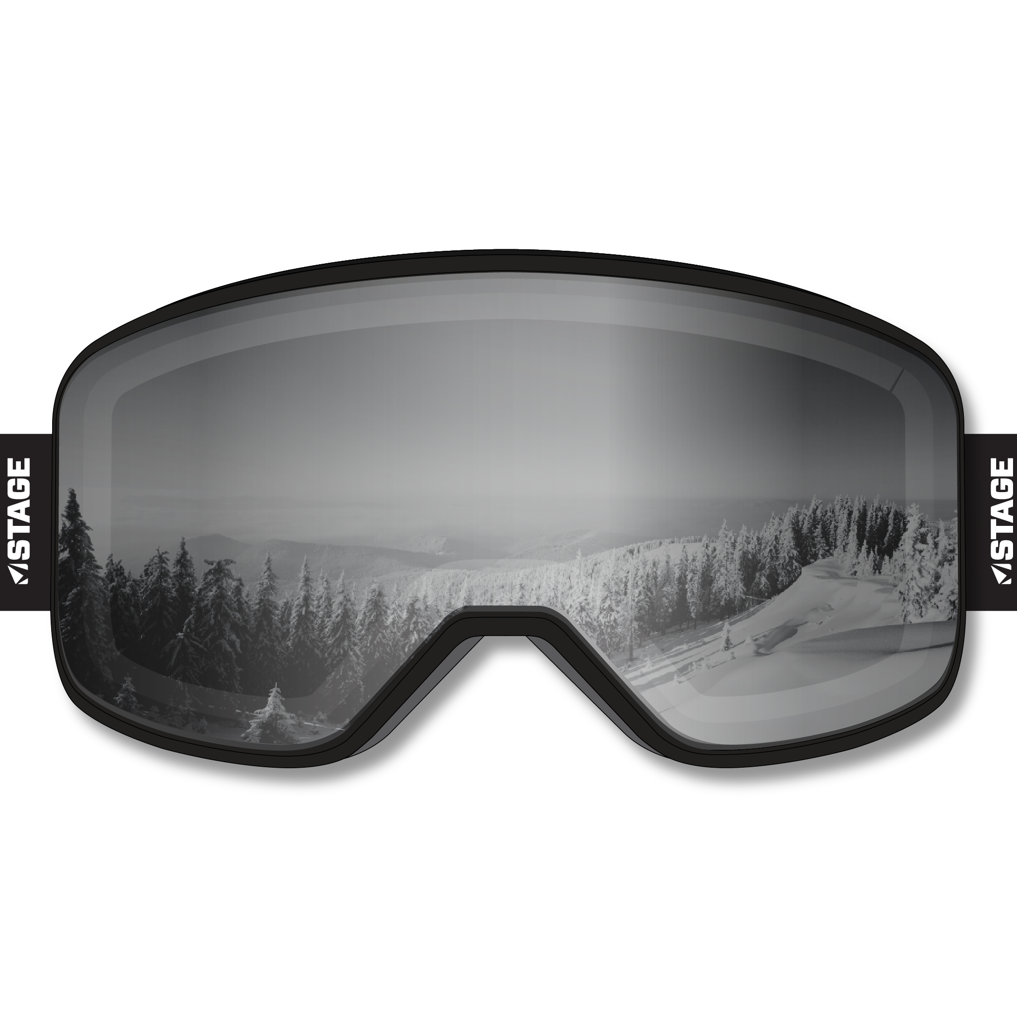 SOS Outreach Prop Ski Goggle - Black Frame w/ Mirror Chrome Lens - Adult Universal