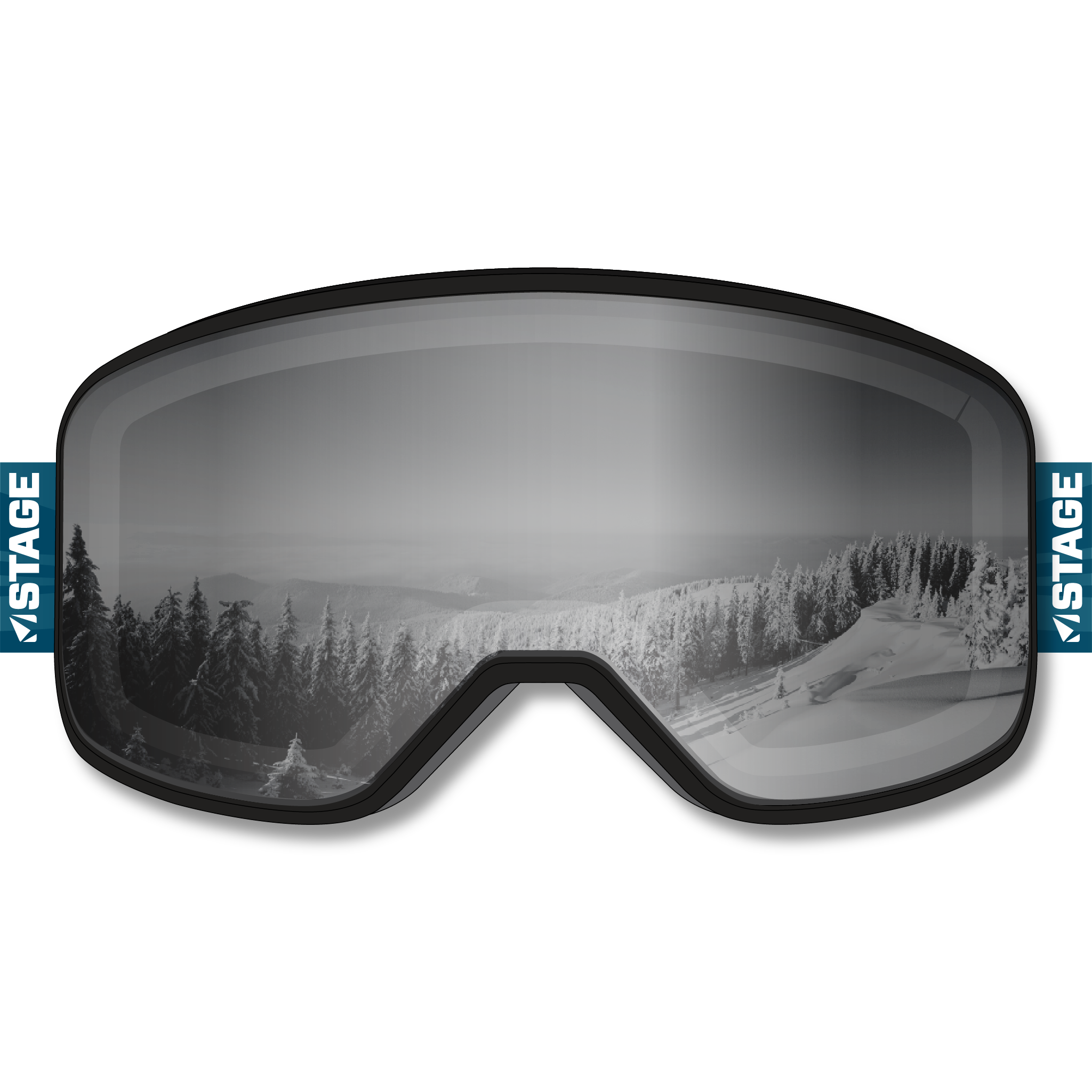 Vermont Adaptive Prop Ski Goggle - Black Frame w/ Mirror Chrome Lens - Adult Universal