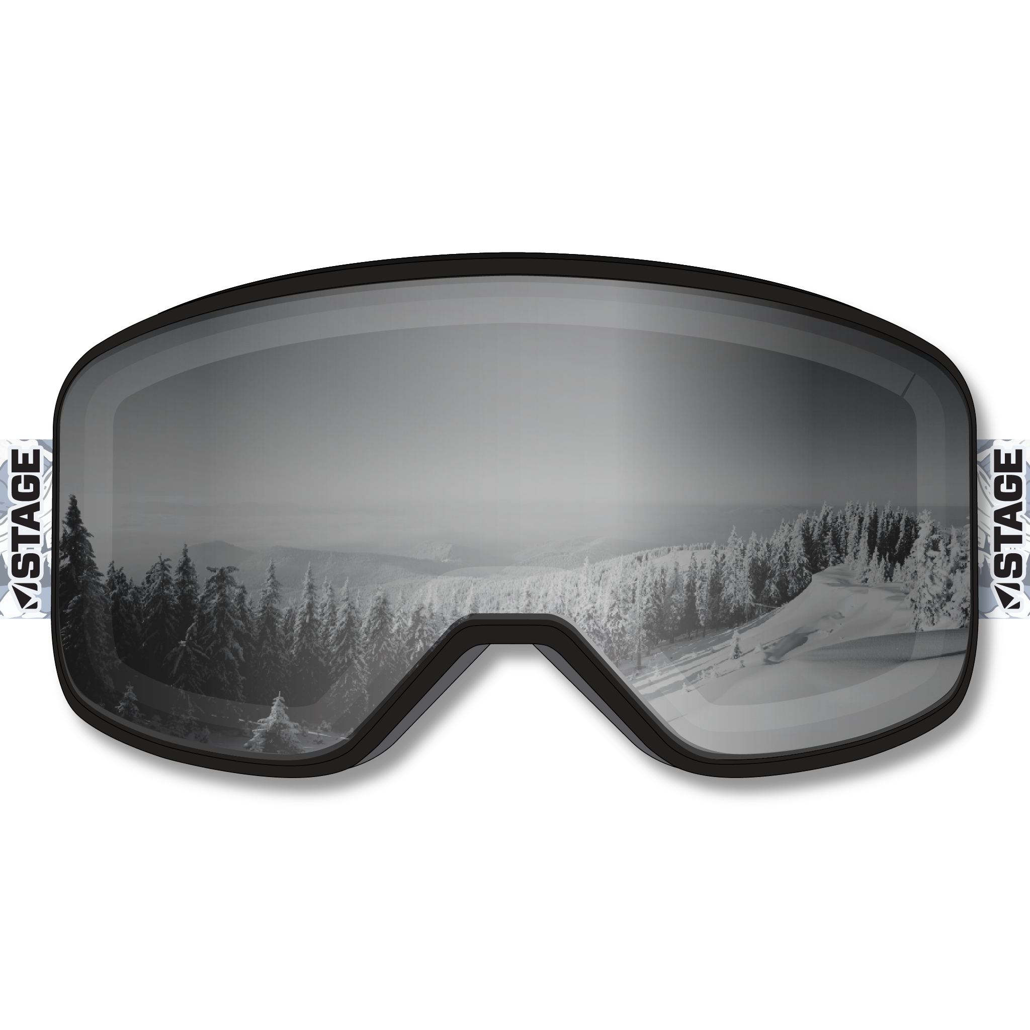 Wasatch Adaptive Sports Prop Ski Goggle - Black Frame w/ Mirror Chrome Lens - Adult Universal