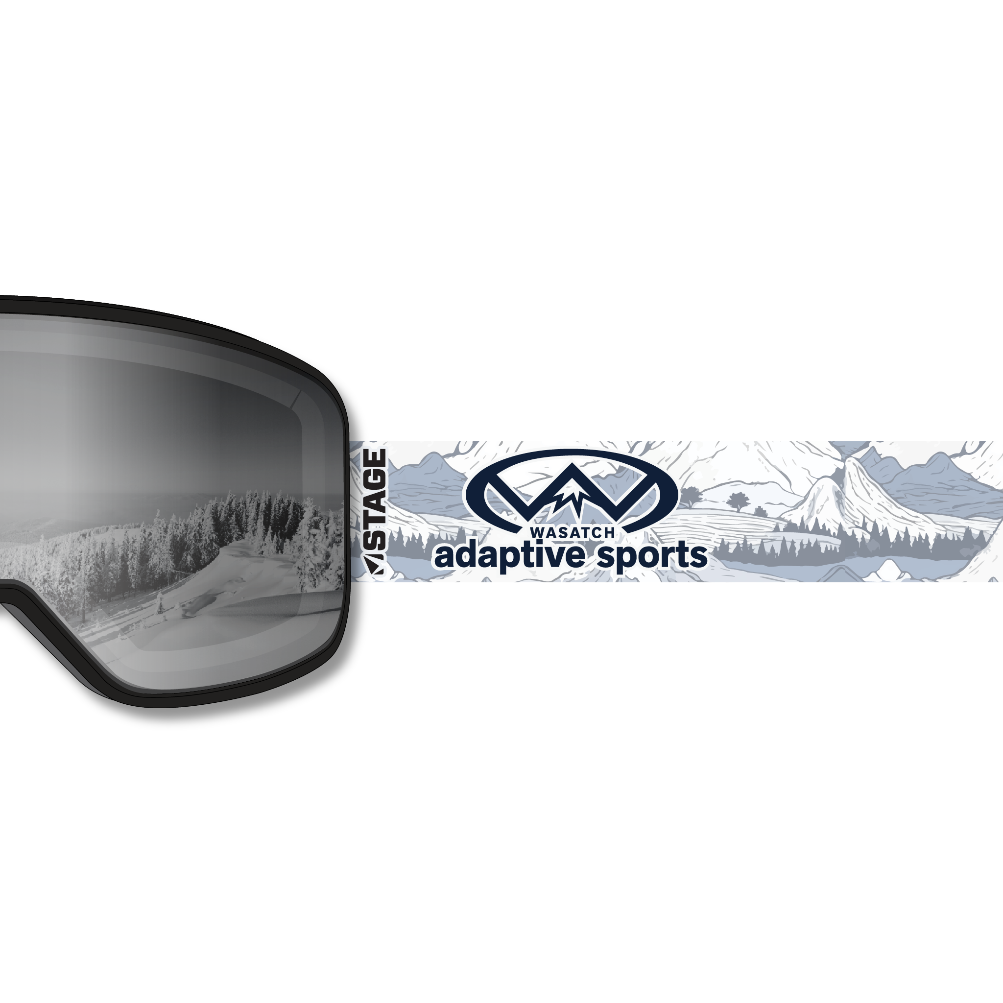 Wasatch Adaptive Sports Prop Ski Goggle - Black Frame w/ Mirror Chrome Lens - Adult Universal