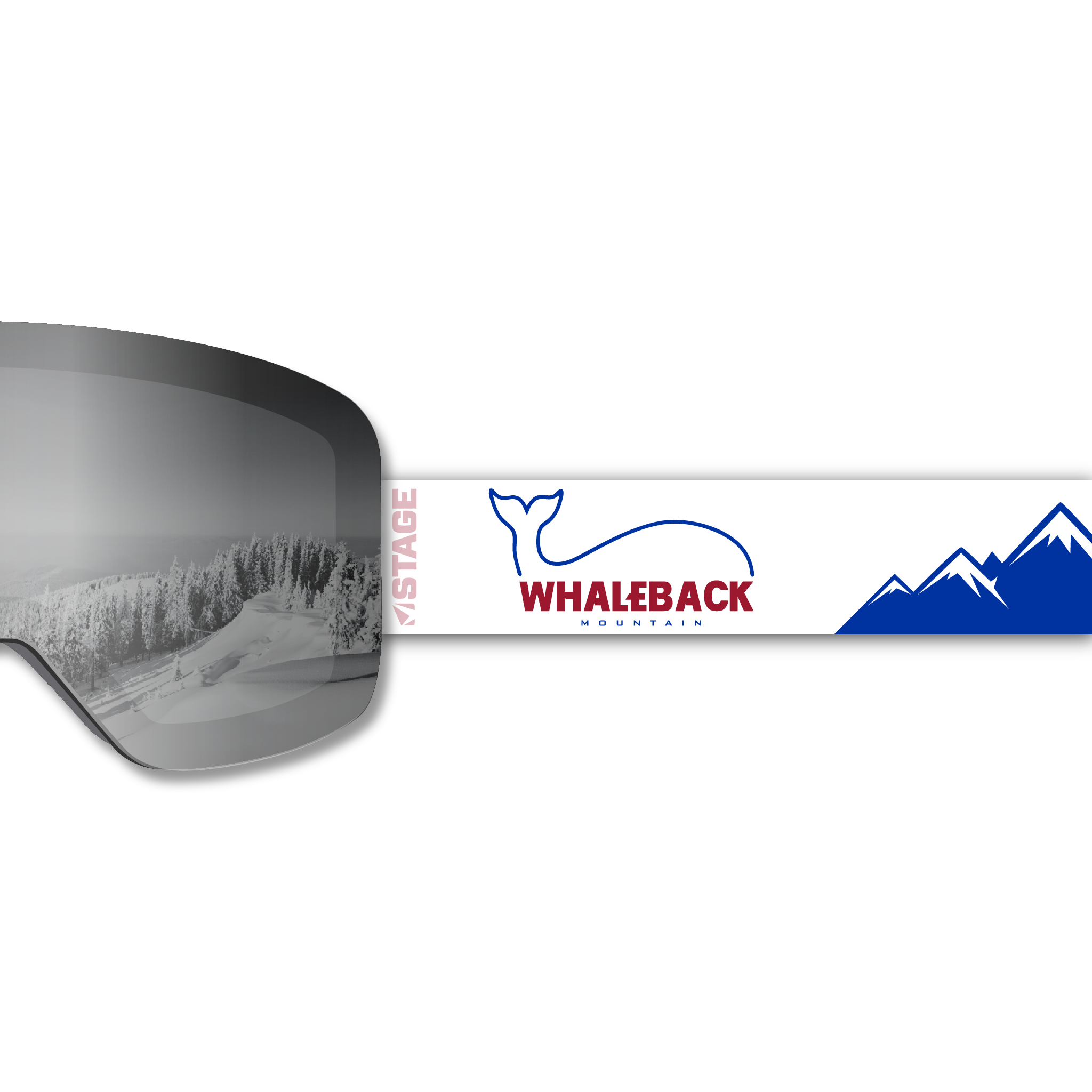 WhaleBack Mountain Frameless Prop Ski Goggle - Mirror Chrome Smoke Lens