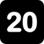 A vector image of the number twenty, representing STAGE's low custom goggle minimum order quantity of just 20 units.