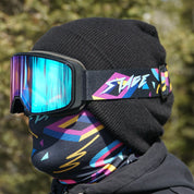 Prop Ski Goggle - Black Frame - Detector Revo Lens - Adult Universal