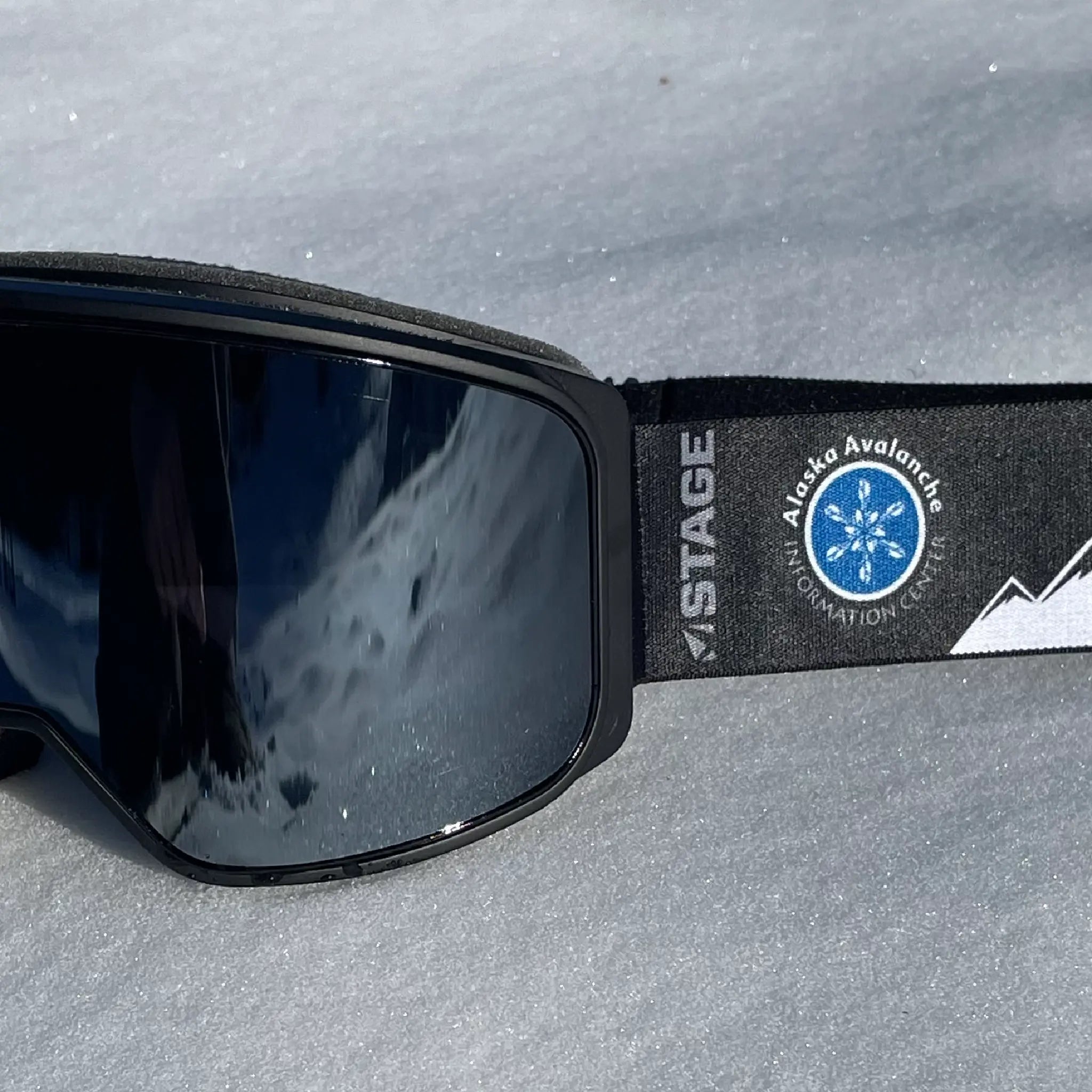 Prop Ski Goggle - Black Frame - Mirror Chrome Smoke Lens - Adult Universal