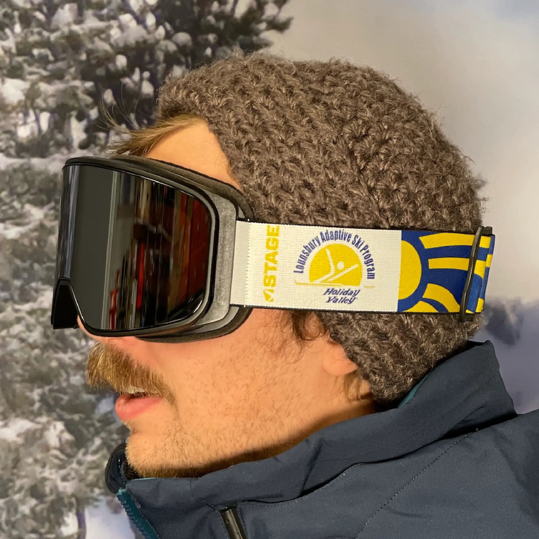 Prop Ski Goggle - Black Frame - Mirror Chrome Smoke Lens - Adult Universal