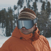 Prop Ski Goggle - Black Frame - Mirror Chrome Smoke Lens - Adult Universal