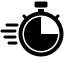 A vector image of a stopwatch representing STAGE's quick and fast shipping times.