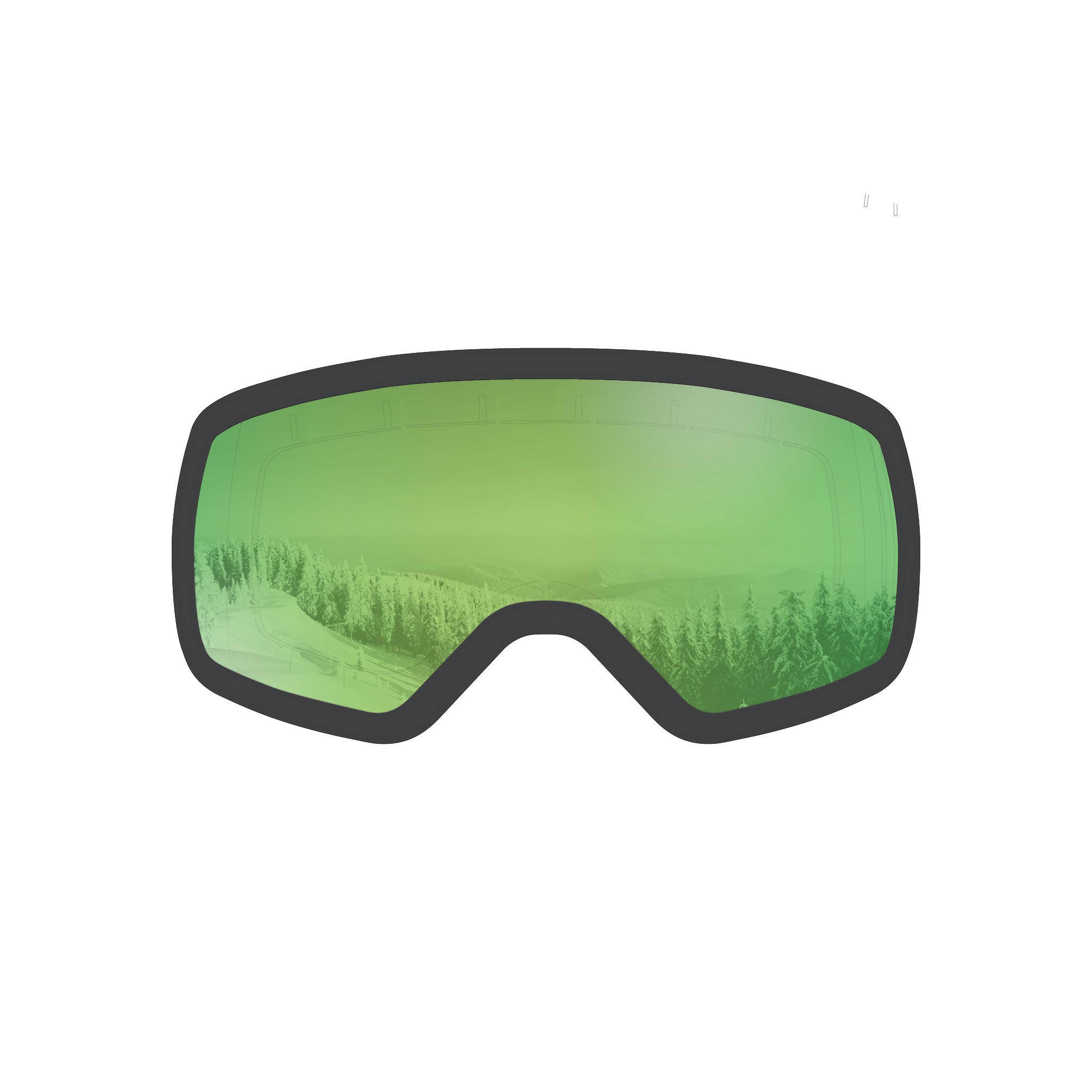  Green Revo Lens and Black Frame - Fits teens, ages 9 -13. Youth ski goggle.