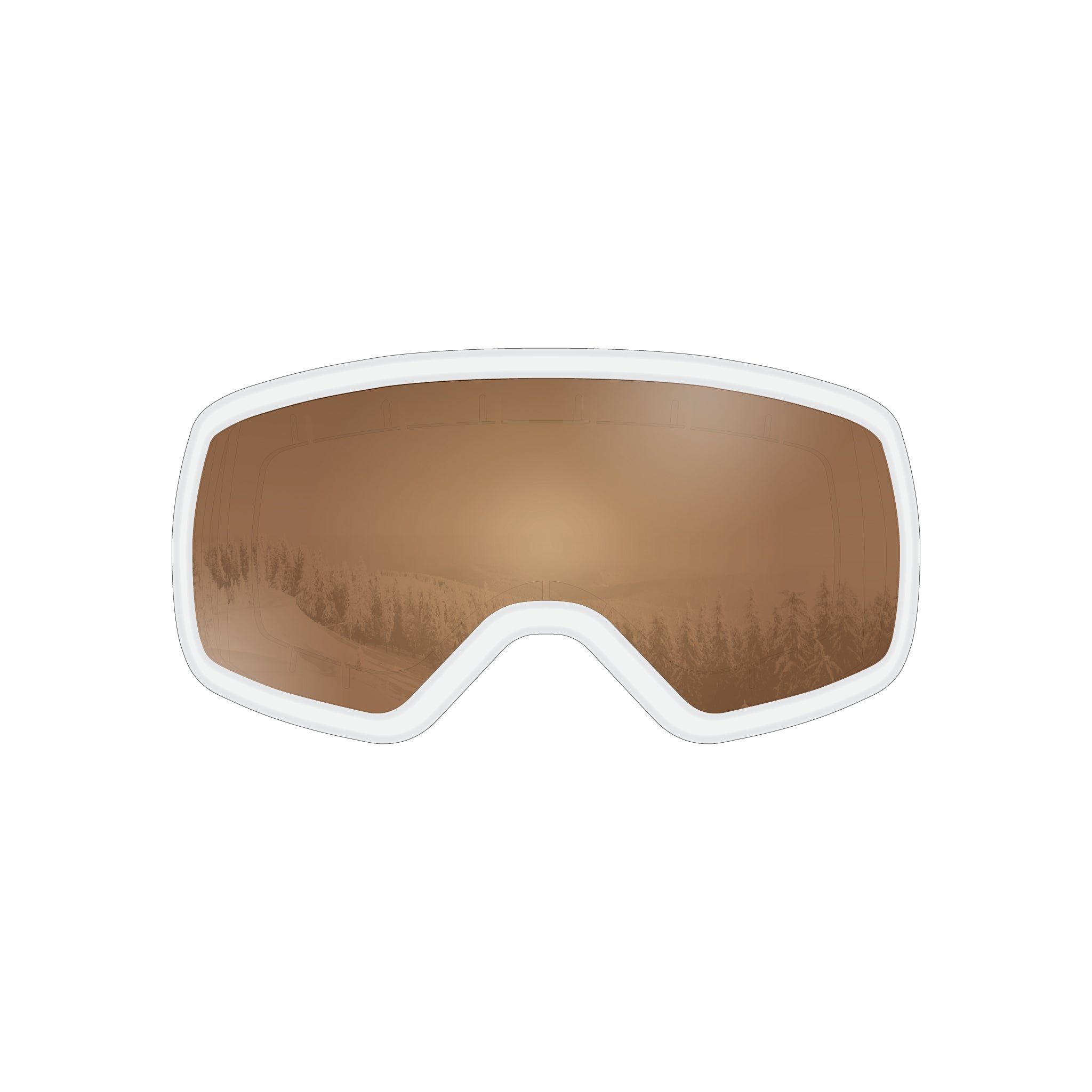 STAGE 8Track Ski Goggle w/ Gold Revo Lens and White Frame - Fits teens, ages 9 -13. Youth ski goggle.
