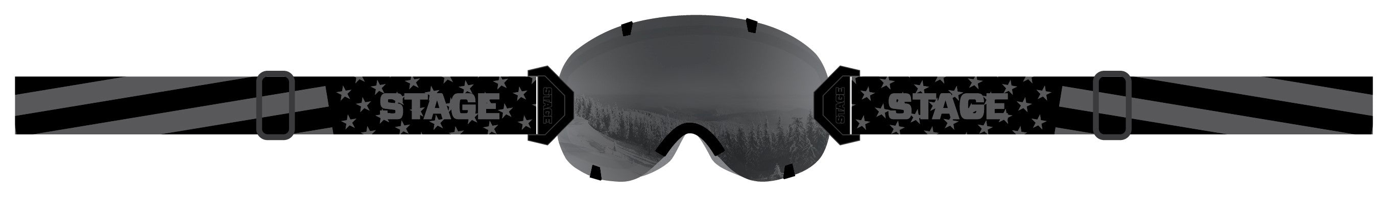 STAGE Black & White Flag Strap - Stunt Goggle Strap