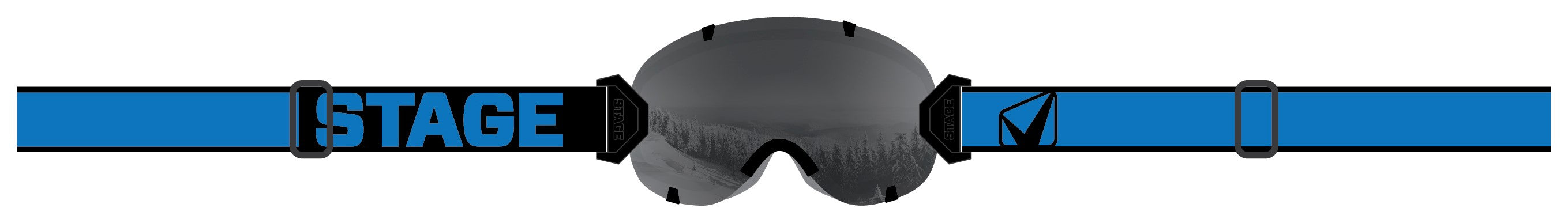 STAGE Blue on Black Strap - Stunt Goggle Strap