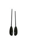 The STAGE 2-Piece Aluminum Kayak Paddle in Black breaks down into two pieces for easy transportation and storage