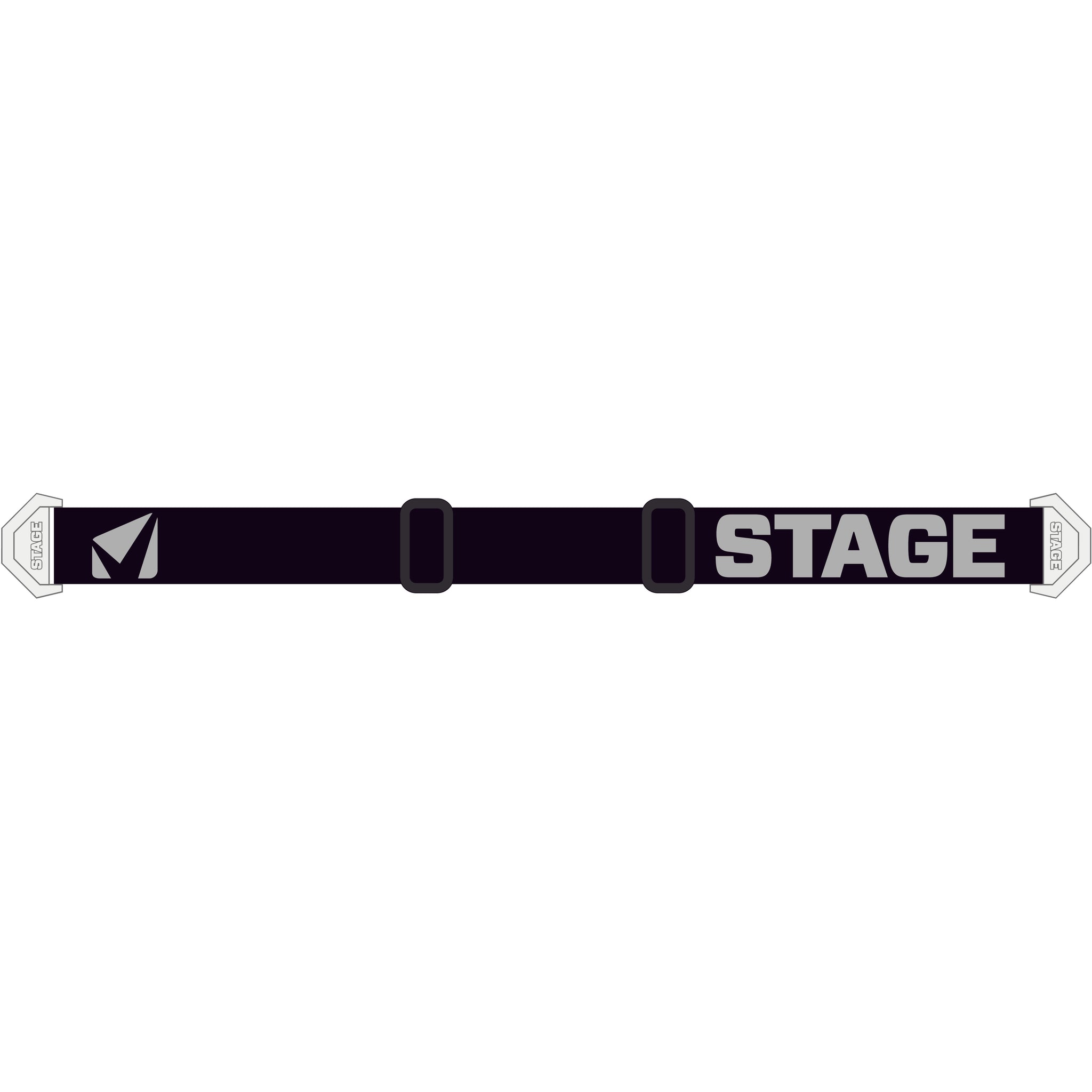 STAGE Black & Grey w/ White Clip Strap - Stunt Goggle Strap
