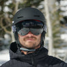 STAGE Stunt Ski Goggle - Black Frame w/ Dark Smoke Revo Lens - Custom Ski Goggle - New Era Ski Goggle